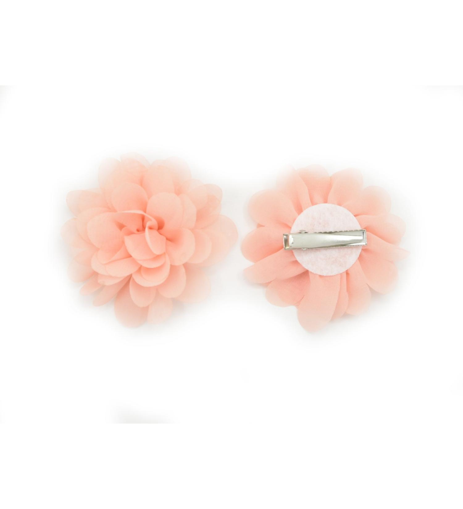 PrettyBoutique Girls Kids Women Chiffon Flower Hair Clip Alligator Clip Party Wedding (7cm Peach) - Buy Online on GoSupps.com