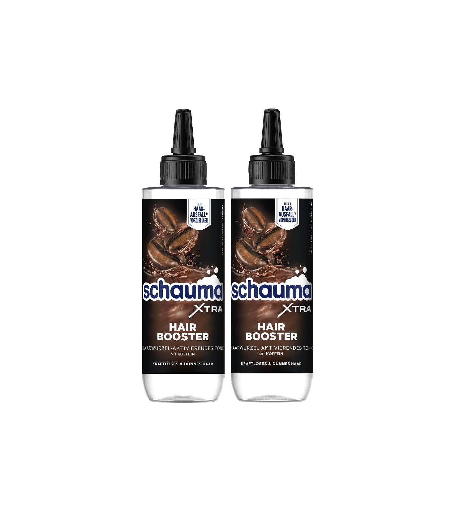 handle SCHAUMA XTRA Hair Booster Tonic 2 x 200 ml Hair Tonic helps prevent hair loss scalp tonic with caffeine activates the hair roots for lifeless and thin hair 200 ml 2er Pack - Buy Online on GoSupps.com