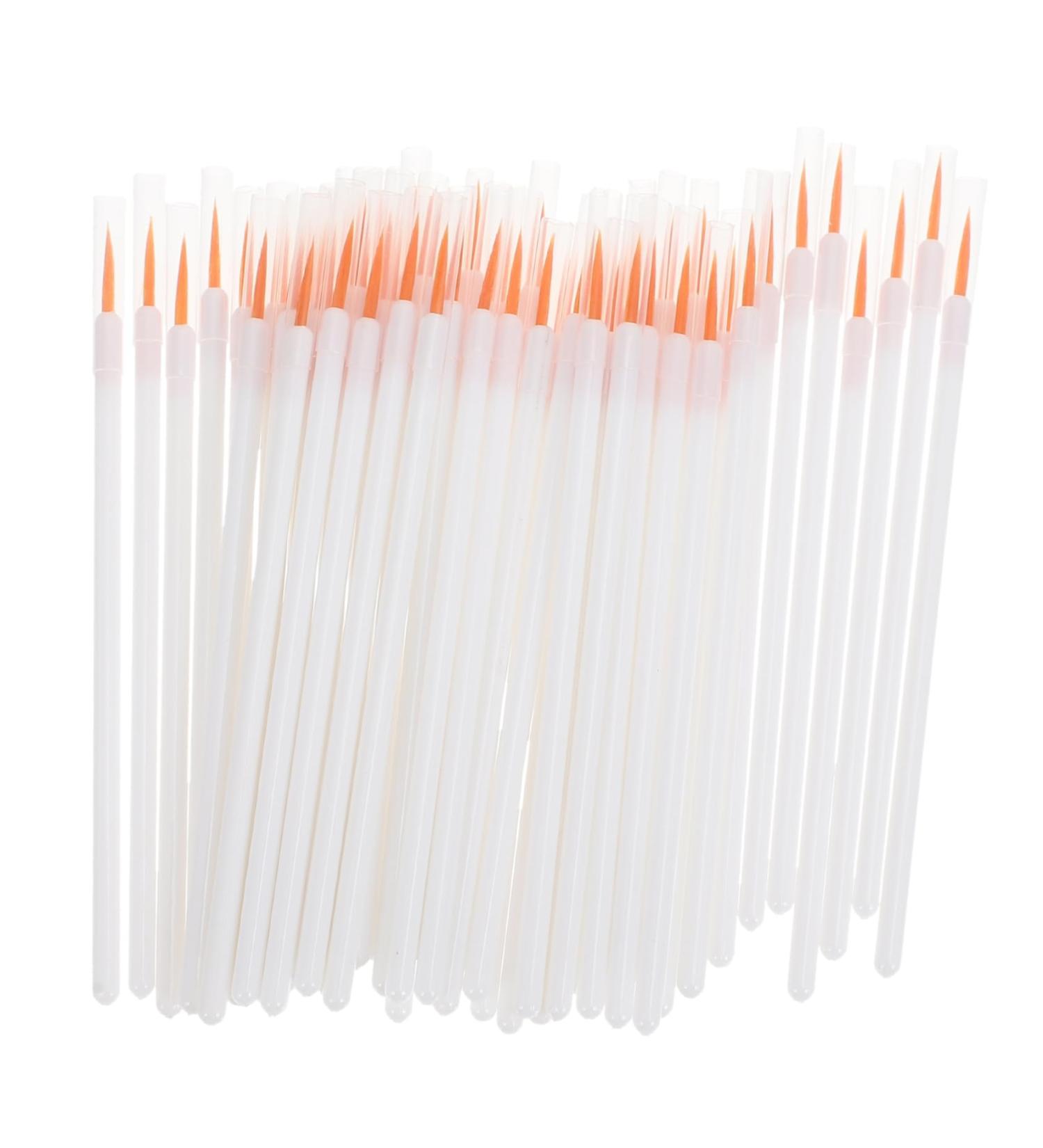 WOONEKY 100pcs Disposable Eyeliner Brush Woman Makeup Brush Lipliner Brush Fine Liner Brush White Nylon - Buy Online on GoSupps.com