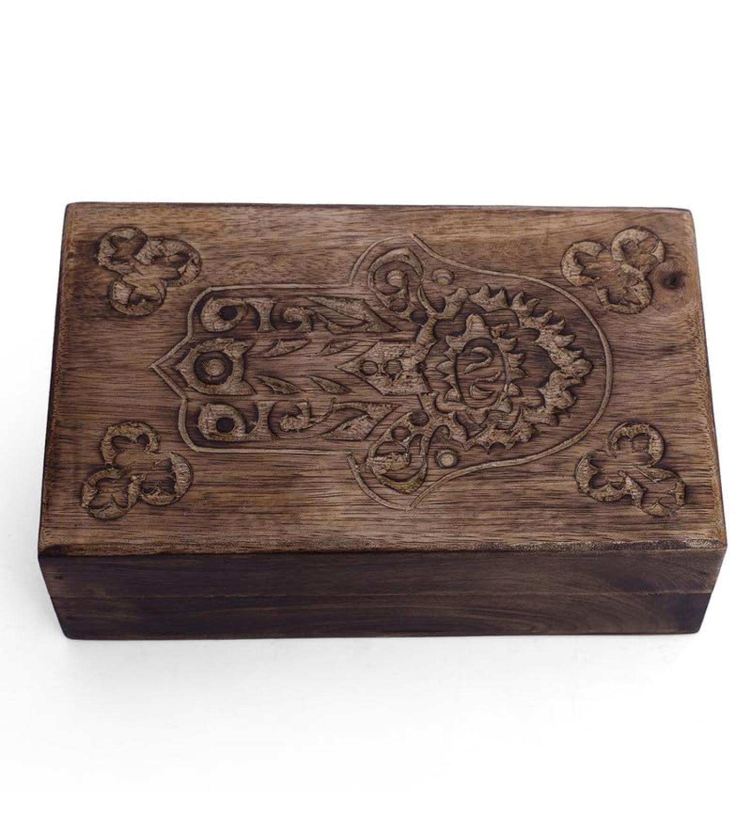 Handmade Decorative Wooden Jewelry Box - Birthday Gift Idea | Jewelry Organizer and Keepsake Box | Treasure Chest Trinket Holder Watch Box Storage - Buy Online on GoSupps.com