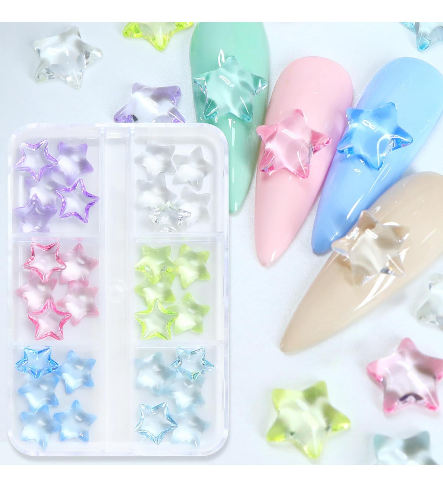 Vezocim Stars Nail Art Charms - 3D Pentagram Rhinestone Designs for DIY Manicures & Jewelry Making - Buy Online on GoSupps.com