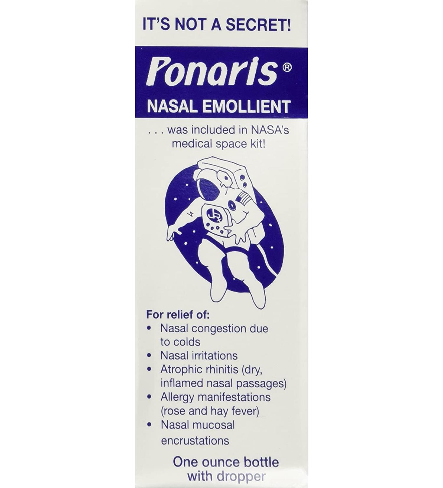Ponaris Nasal Emollient 1 oz - Moisturizing Nasal Spray for Dryness Relief | International Shipping Available - Buy Online on GoSupps.com