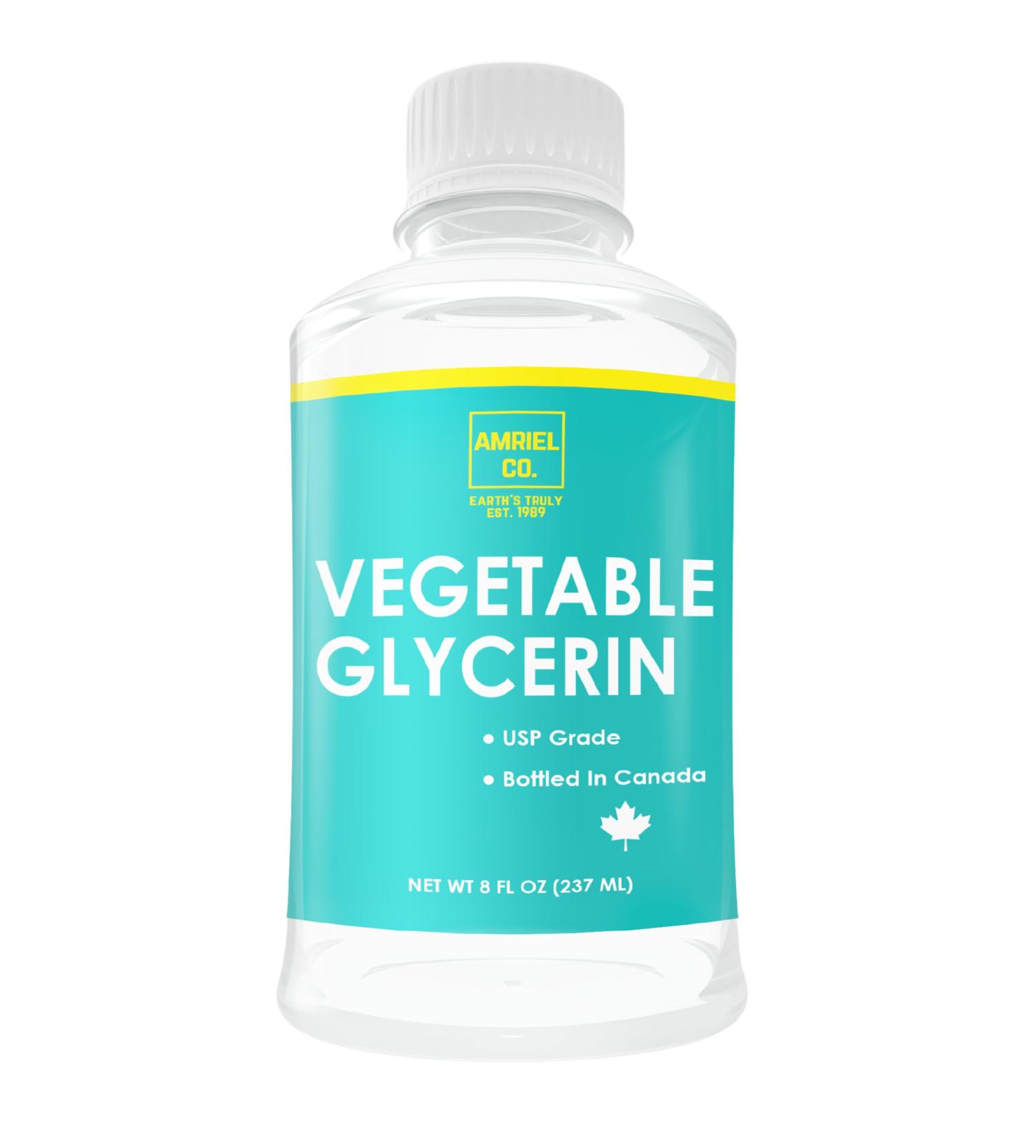 Vegetable Glycerin (8oz)| USP Food Grade and Kosher| Non- Irritating and Non-Toxic | Pure Colorless and Odorless| Product of Canada| Great Base for Cosmetic DIY Including Soap Lotions Shampoo and More| Amriel Co. - Buy Online on GoSupps.com