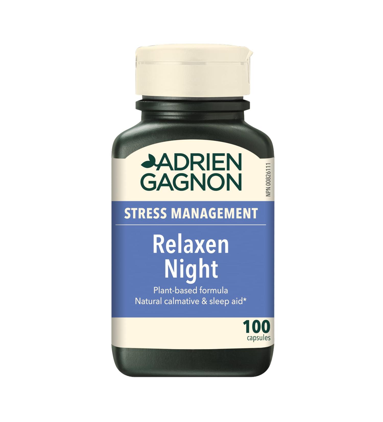 Adrien Gagnon - Relaxen Night Sleep Aid with Valerian Root Passionflower and Hops Natural Calm Sleep and Relaxation 100 Capsules - Buy Online on GoSupps.com