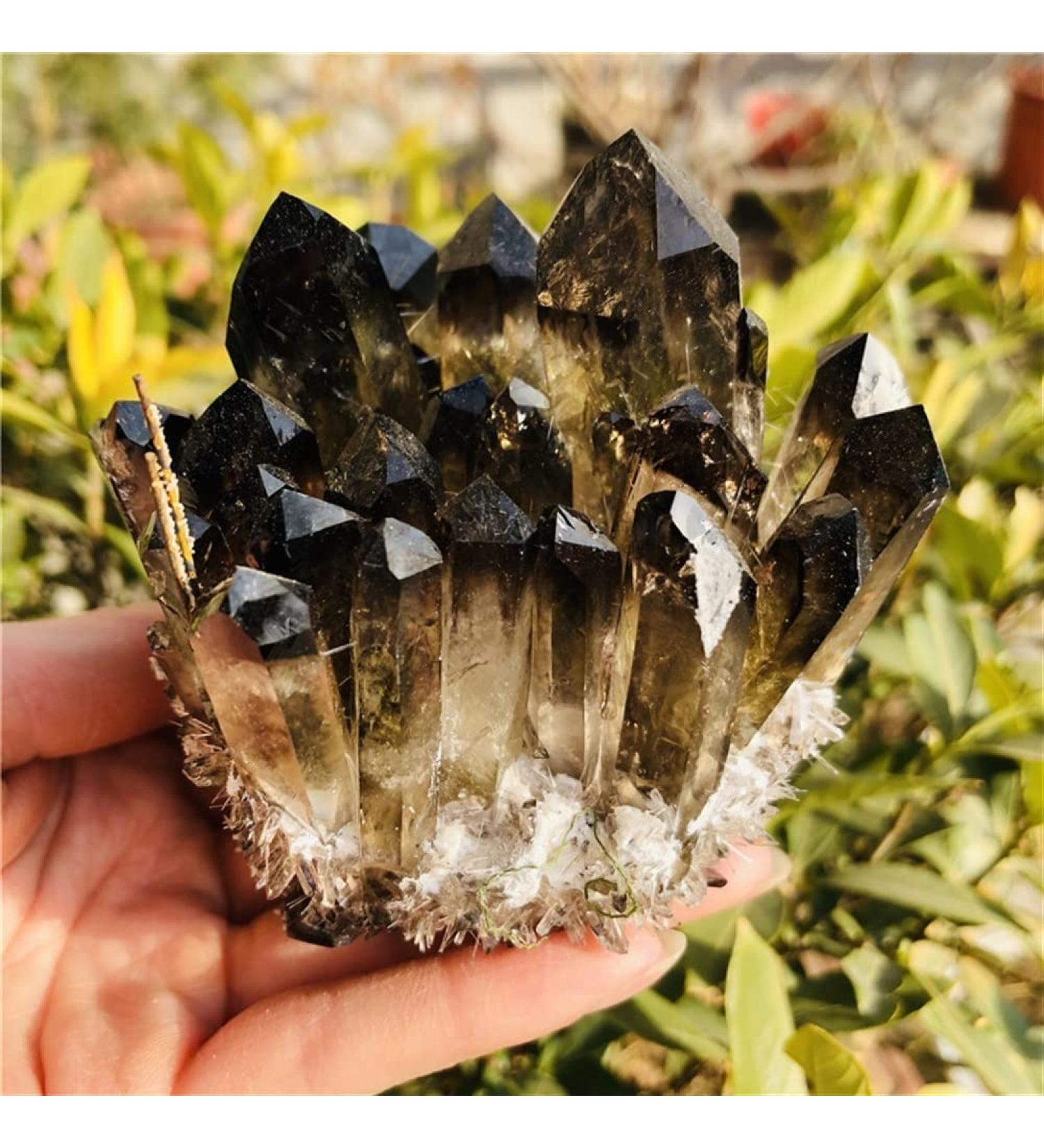 Home Decoration Hot Quartz Cluster Natural Cairngorm Crystals Flowers Smoky Quartz Cluster Stones Home Goods ZJGIDTEM (Size : 400-500g) - Buy Online on GoSupps.com