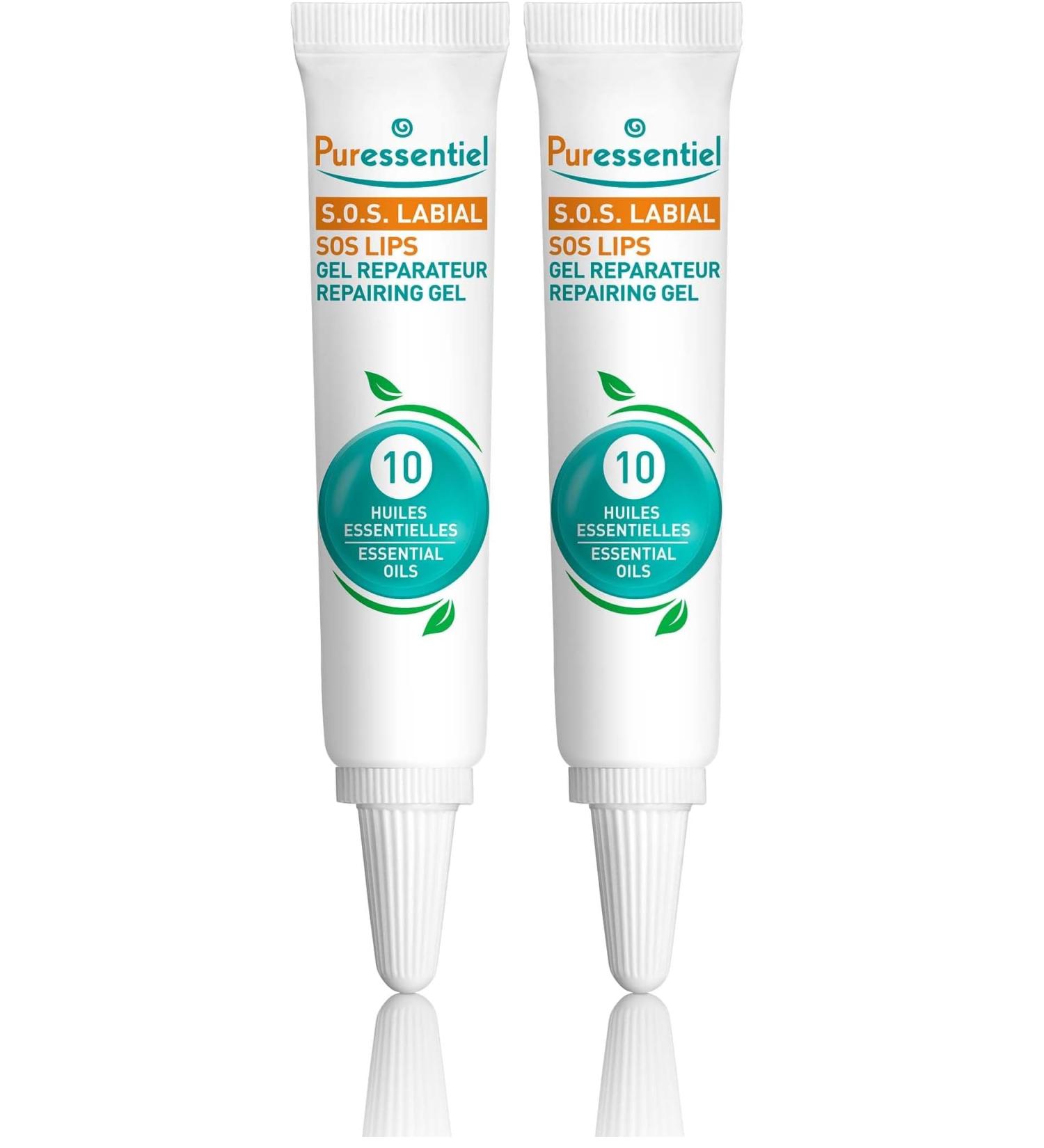Puressentiel SOS Lip Repairing Gel - Healing Lip Product with Natural Hue - Formulated with Essential Oils and Shea Butter for Hydration - Made with Naturally Derived Ingredients - 0.16 oz (Pack of 2) - Buy Online on GoSupps.com