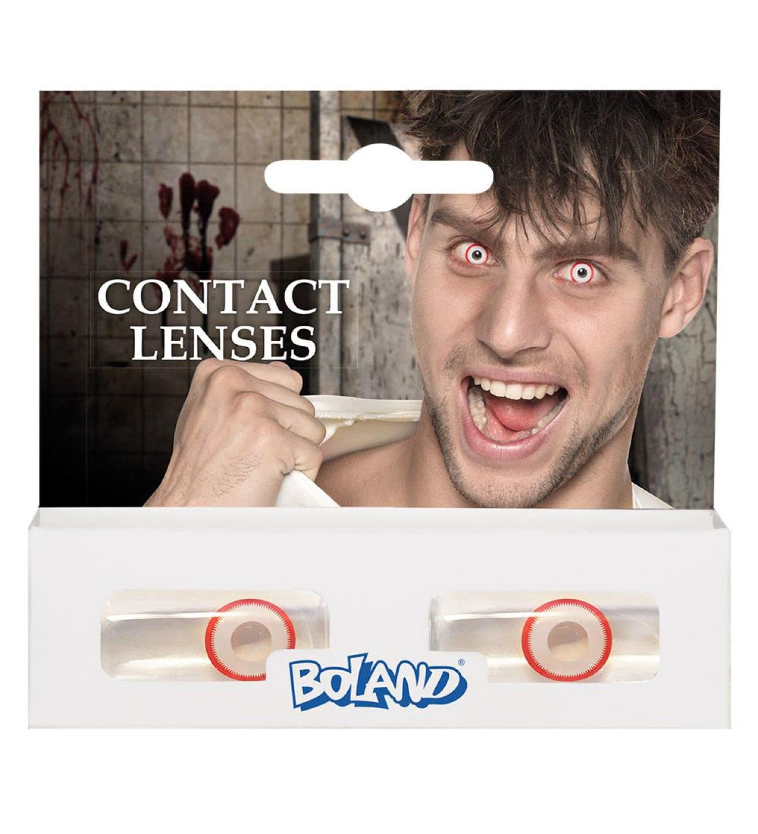 Boland 40014 Psycho Red Coloured Contact Lenses - Prescription-Free Monthly Lenses (2 Pieces) for Stunning Eye Transformation - Buy Online on GoSupps.com