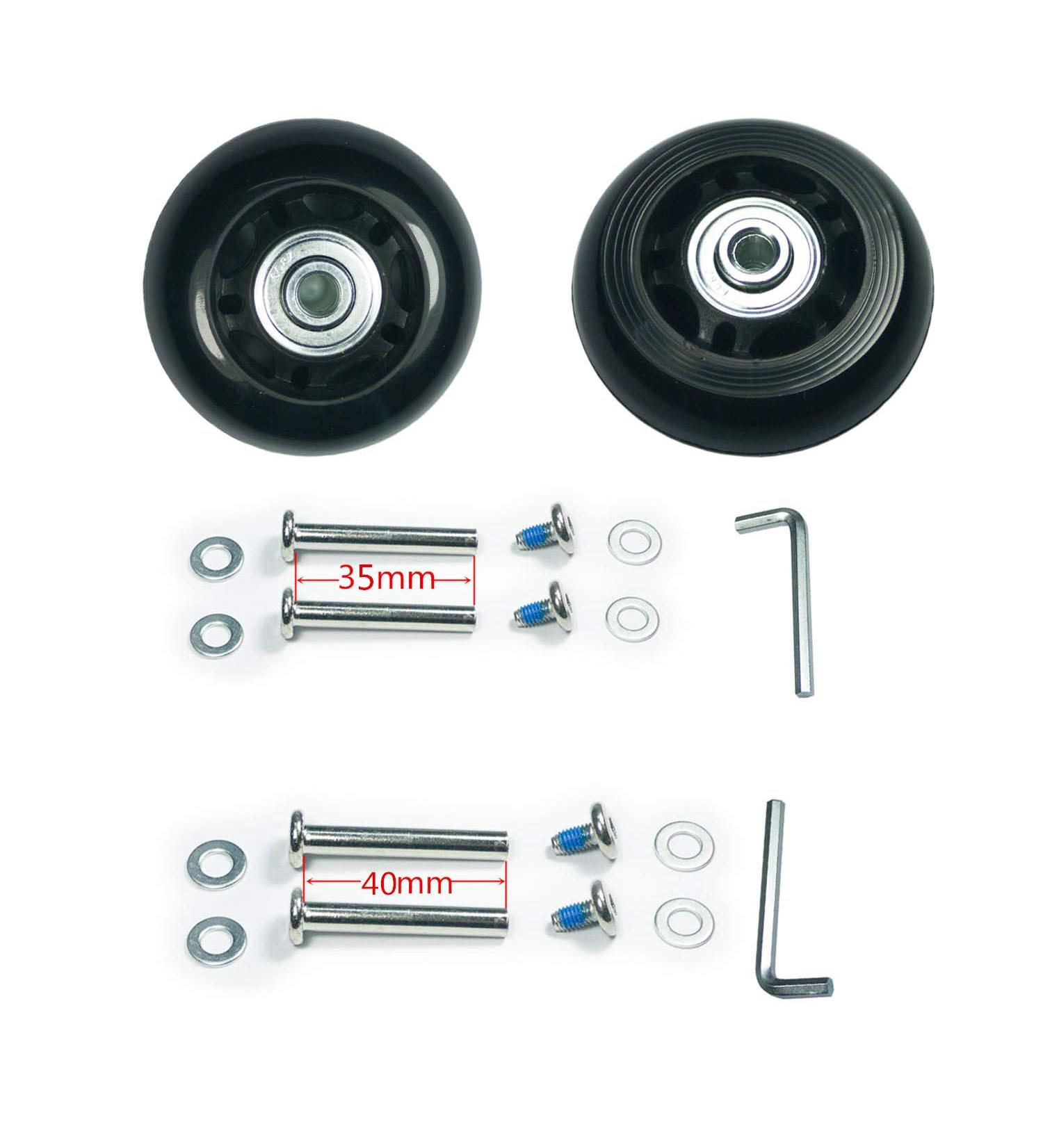 YongXuan Mute Wear-Resistant Luggage Suitcase Replacement Wheels Kit - Inline Outdoor Skate Wheels (60mm x 24mm) - Buy Online on GoSupps.com