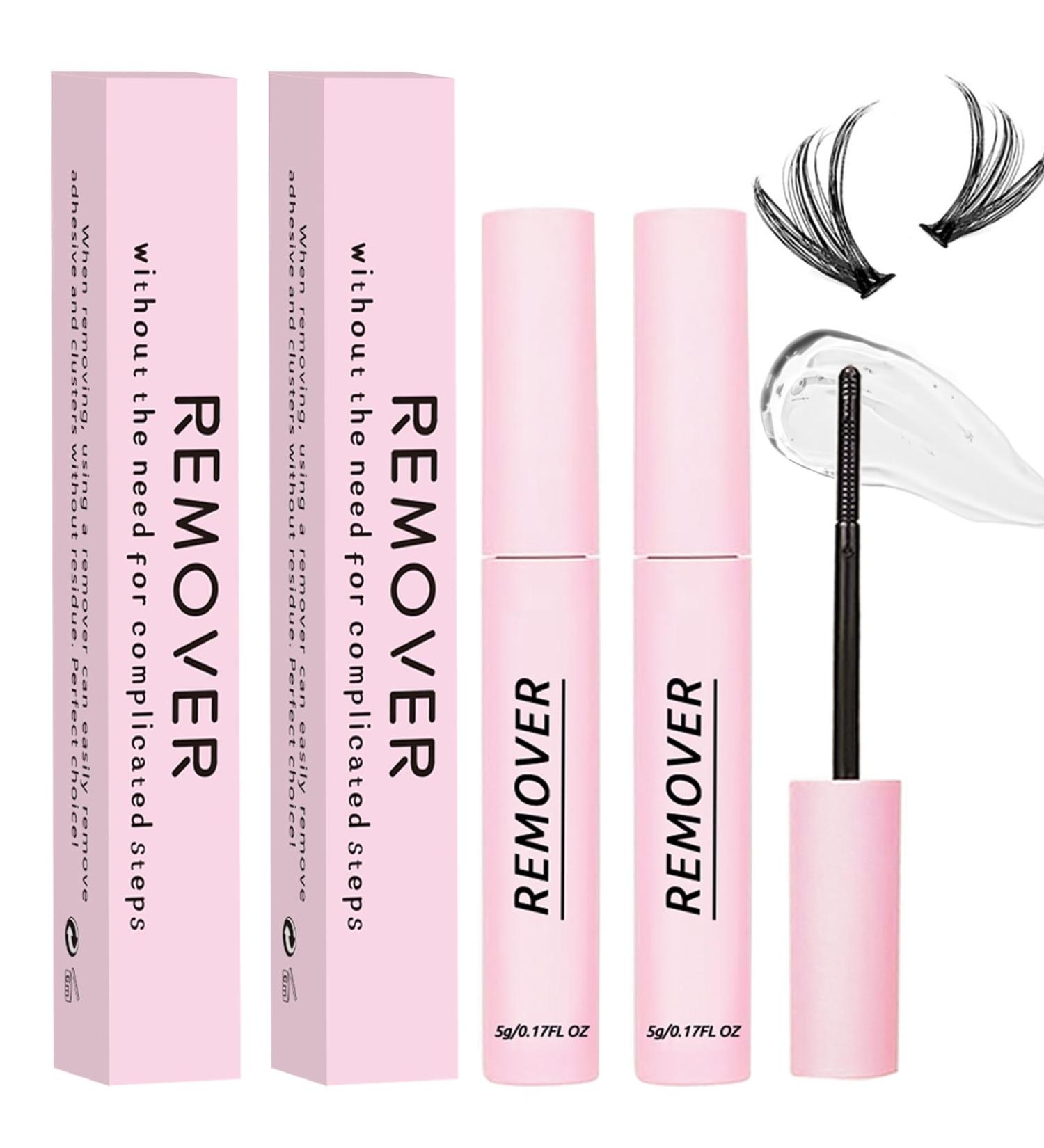 Qiveaory 2Pcs Lash Remover for Lash Extension Cluster Lash Glue Remover Individual Eyelashes Gentle Eye Removal for False Lashes Eyelash Extension Adhesive Remover Self Use at Home - Buy Online on GoSupps.com