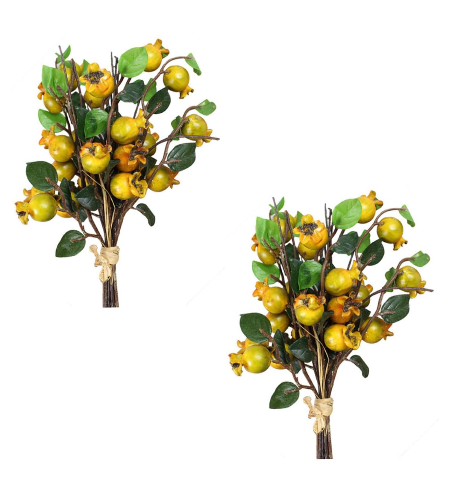 Zerodeko 2pcs Simulation Pomegranate Fruit Fireplace Decor Decorative Bouquet Christmas Garland Light House Decorations for Home Red Berry Faux Branches Silk Flower Wedding Props - Buy Online on GoSupps.com