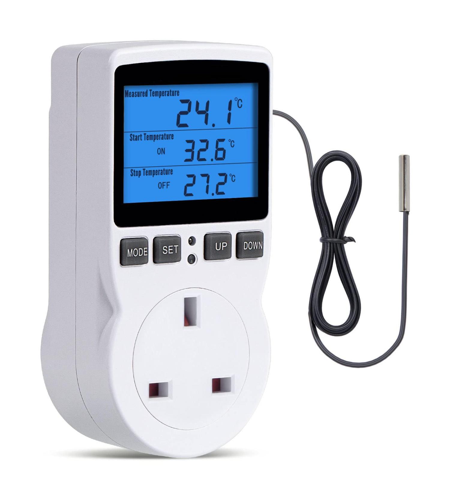Inkbird Digital Temperature Controller Timer Outlet with Sensor Probe - Ideal for Reptile, Greenhouse & Home Fermentation | UK Plug - Buy Online on GoSupps.com