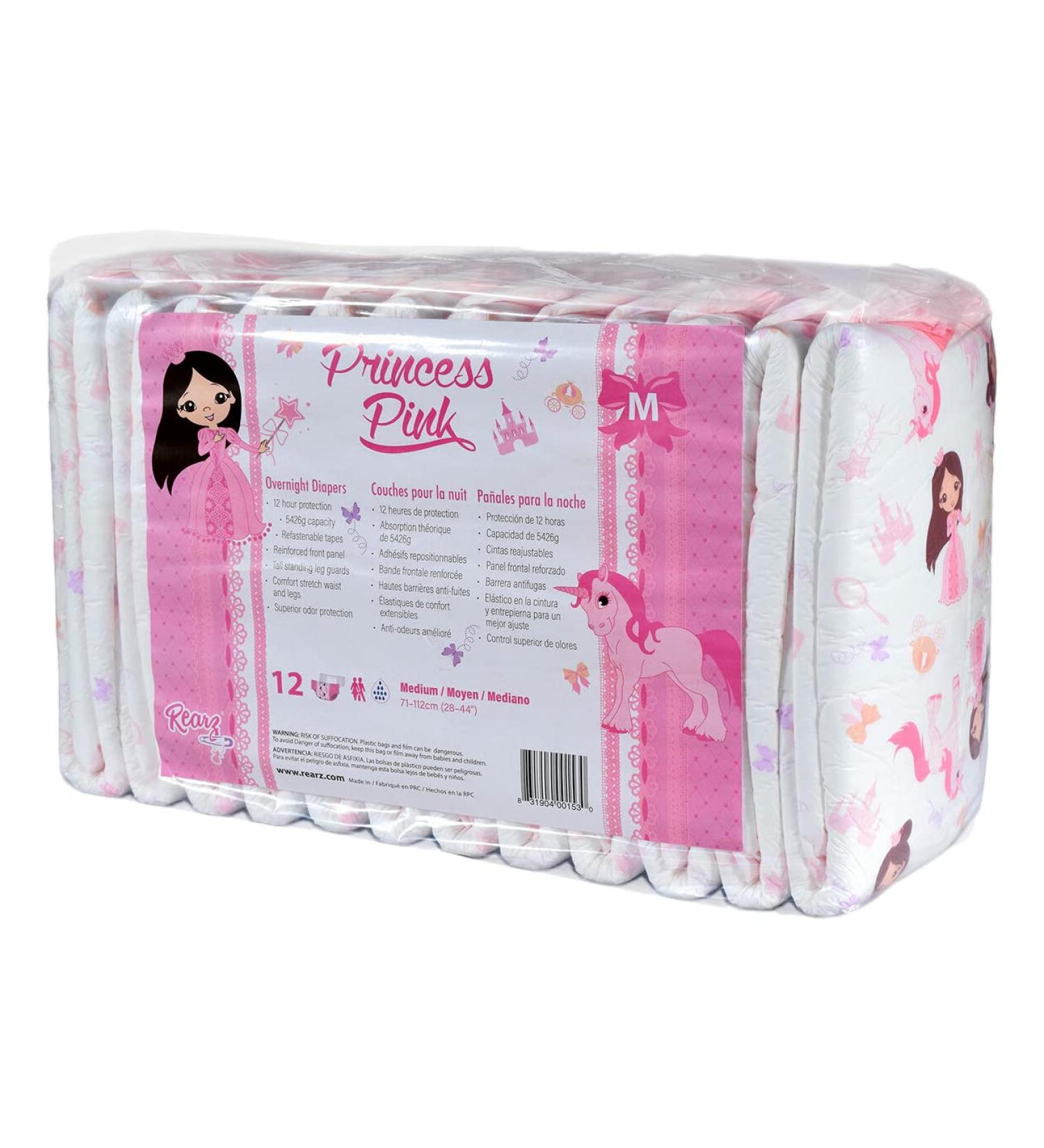 Rearz Princess Pink Overnight Adult Diapers - 12 Pack (Large) - Pack of 10 - Buy Online on GoSupps.com
