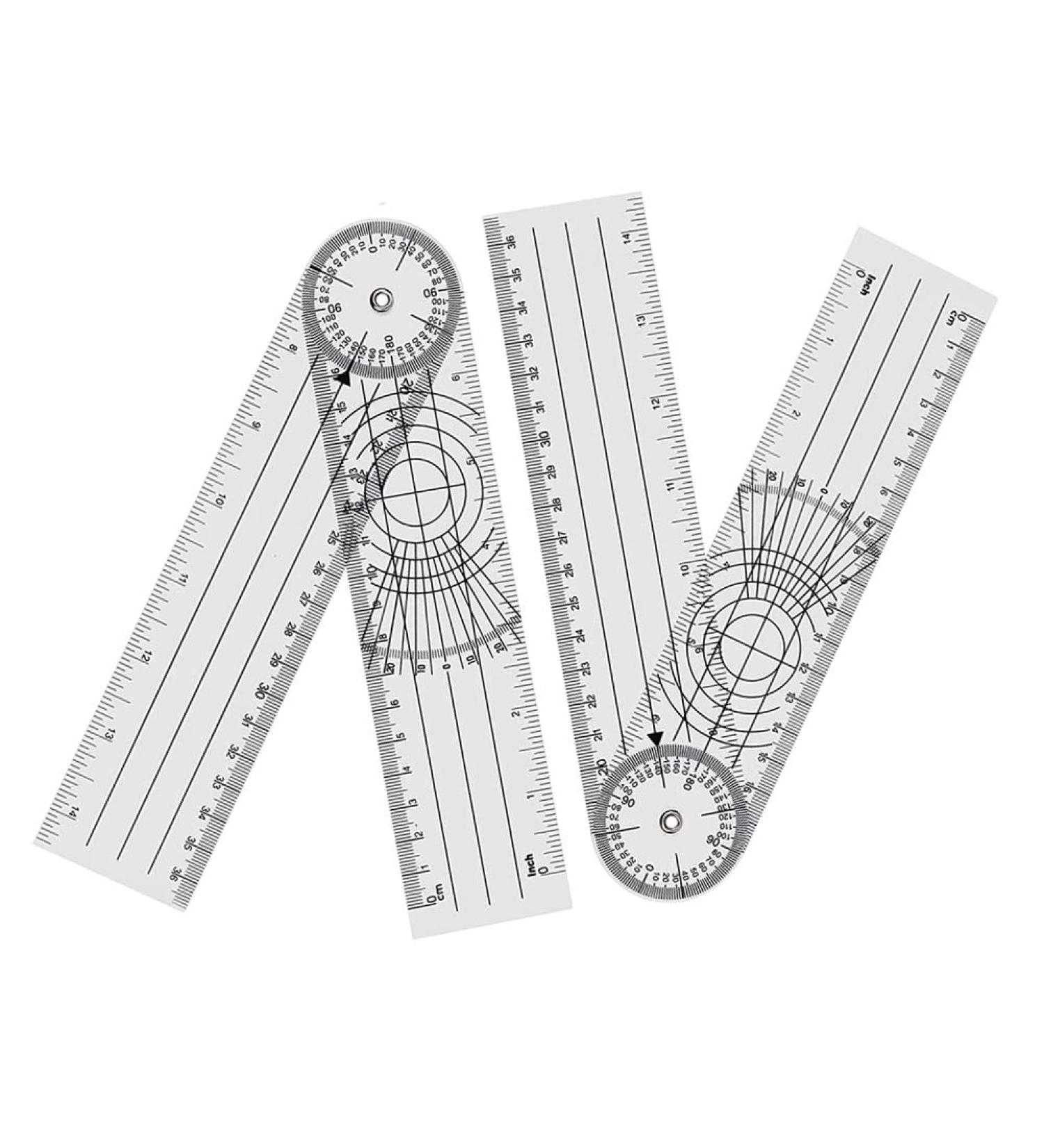 Xeodaun 4 Pieces Goniometer Physiotherapy 360 Degree Rotation Protractor Physiotherapy PVC for Physiotherapy Sports Therapy - Buy Online on GoSupps.com