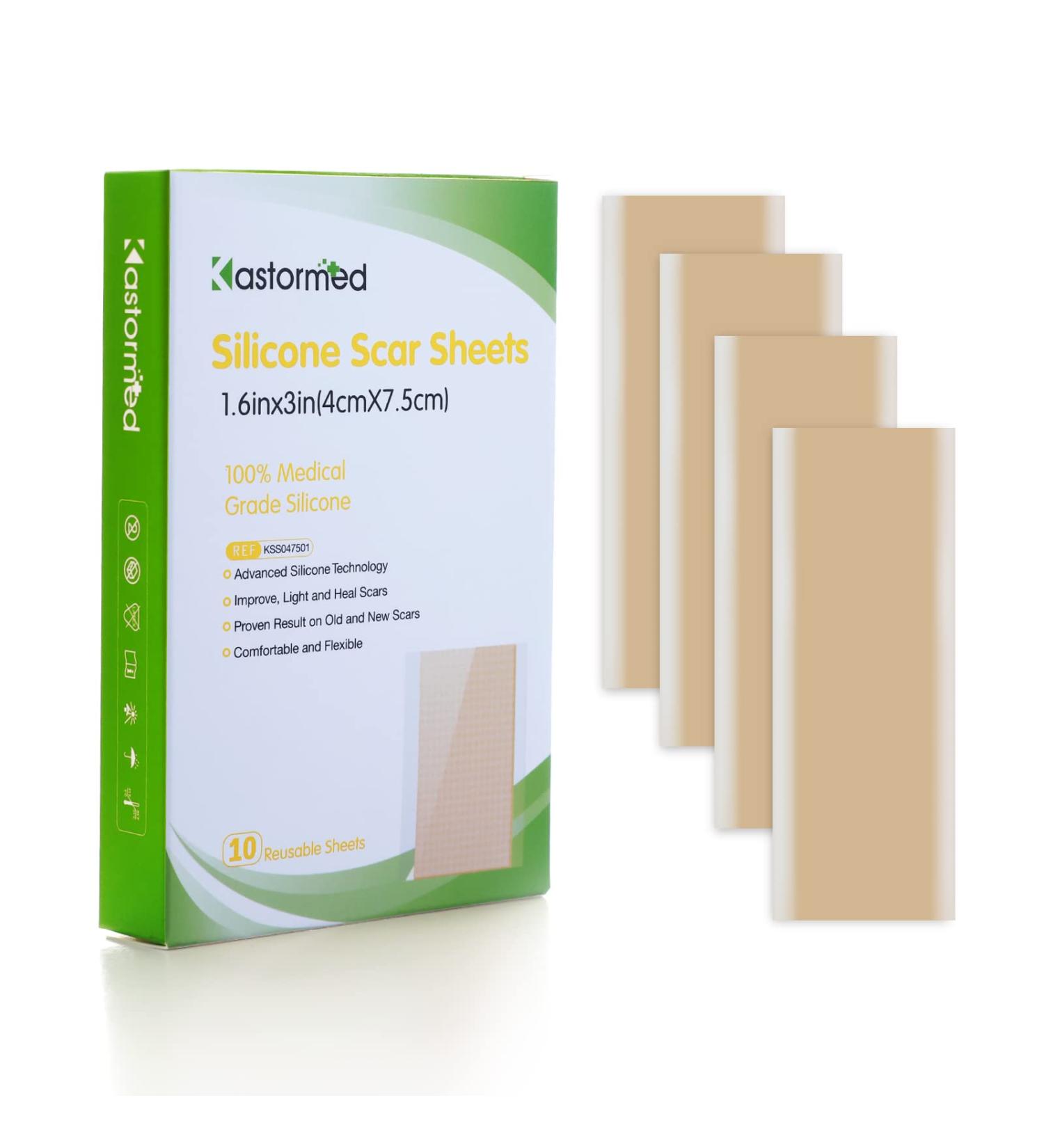 Silicone Scar Sheets for Keloid, Surgical, Burn, and Acne Scars - 10 Soft Long Strips - Buy Online on GoSupps.com