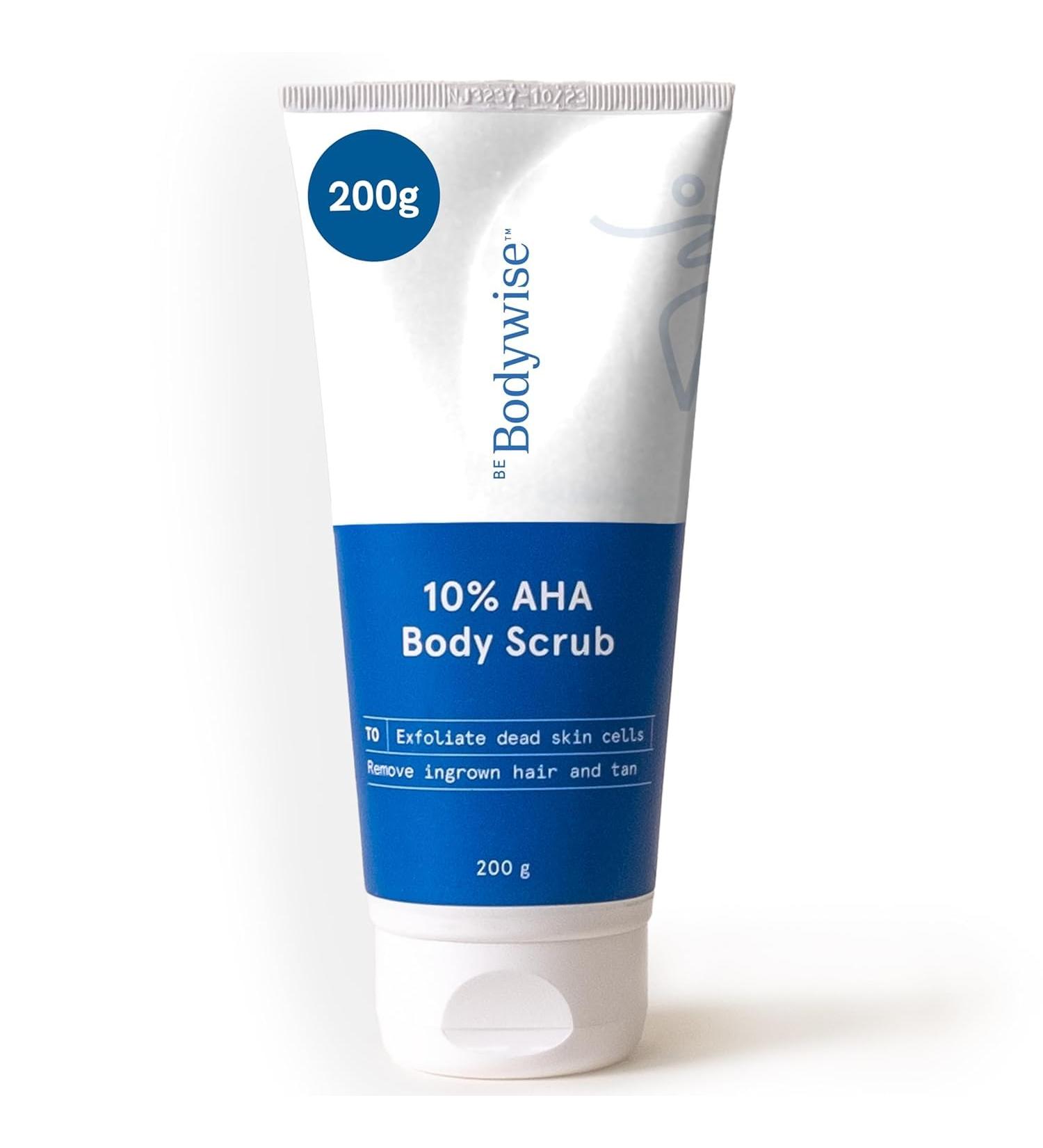 Be_Bodywise 10% Lactic AHA Exfoliating Body Scrub - Tan Removal & Soft-Smooth Skin for Women | 200g - International Shipping Available - Buy Online on GoSupps.com