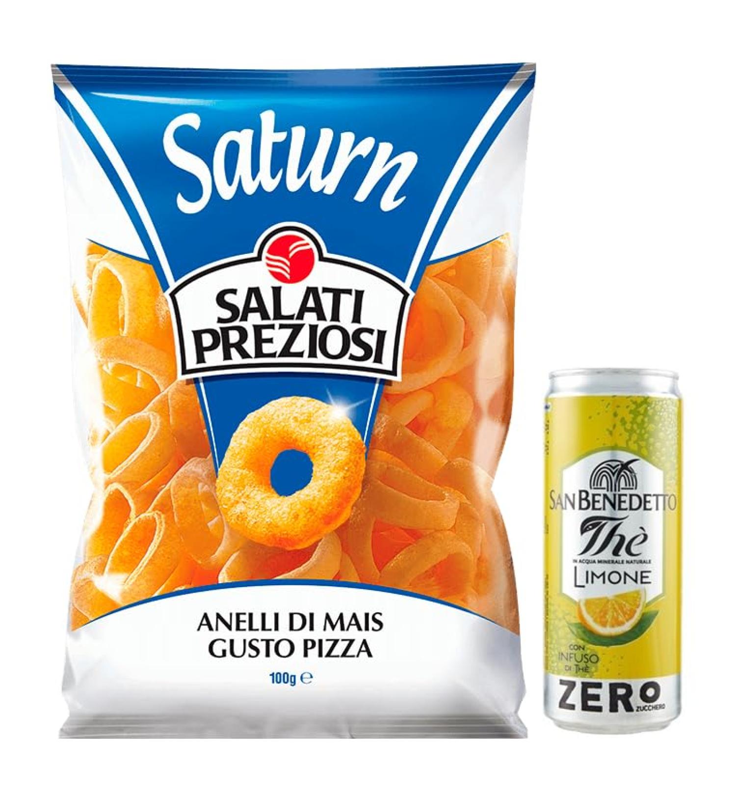 Salati Preziosi Anelli Lot de 20 chips de ma s pour pizza chips de 100 g + 1 sachet de th glac San Benedetto au citron sans sucre 330 ml - Buy Online on GoSupps.com
