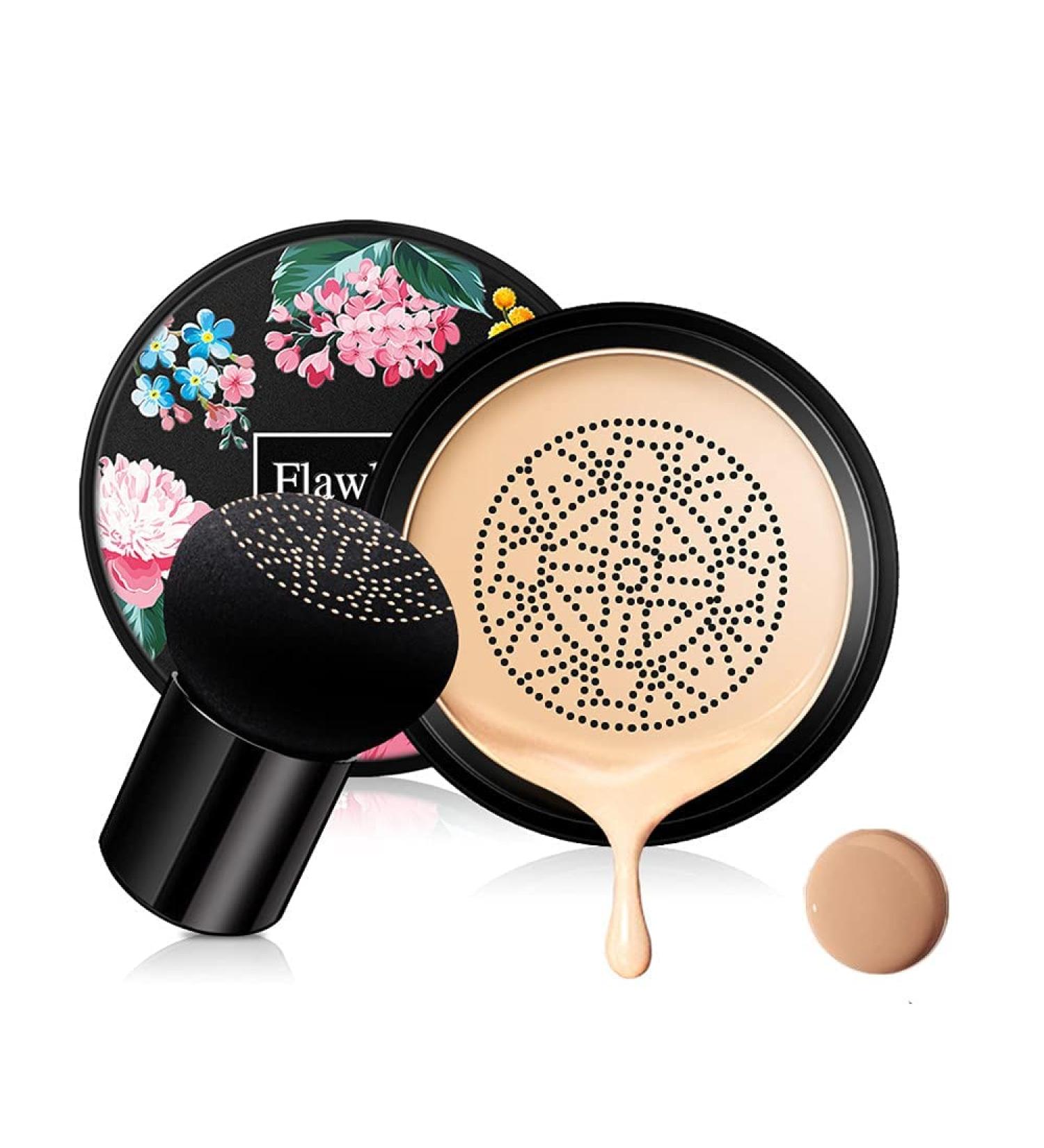 BB Mushroom Head Air Cushion CC Cream Foundation Cover Concealer Makeup - 2 Pack, Natural Tone | Moisturizing, Brightening Liquid Formula for Even Skin Tone - Buy Online on GoSupps.com
