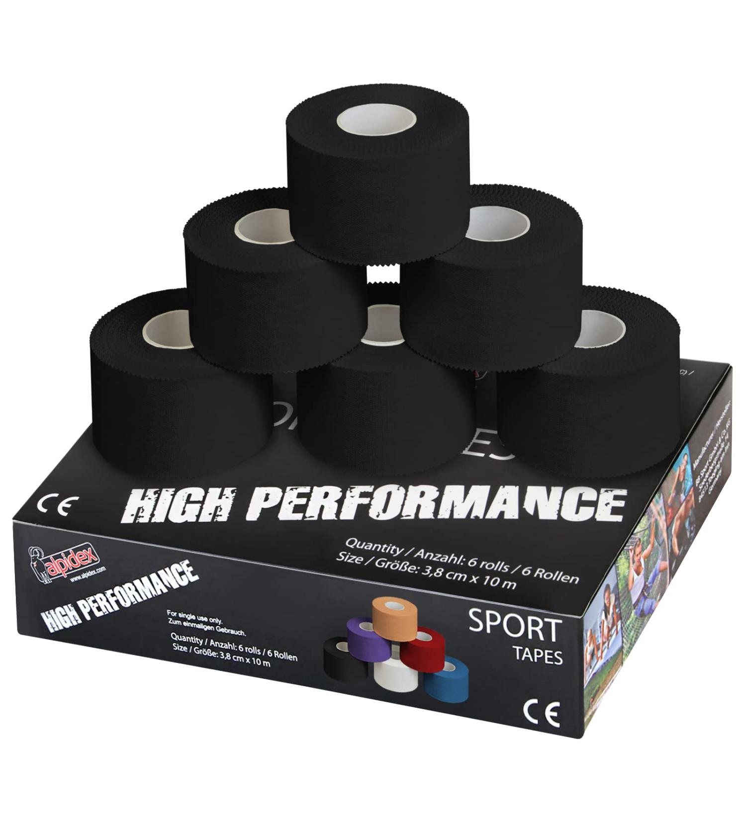 Alpidex 6 Roll Sport Tape Set - 3.8 cm x 10 m | Skin-Friendly Tearable Unelastic Sports Tape for Handball Football Volleyball | Available in Multiple Colors - Buy Online on GoSupps.com