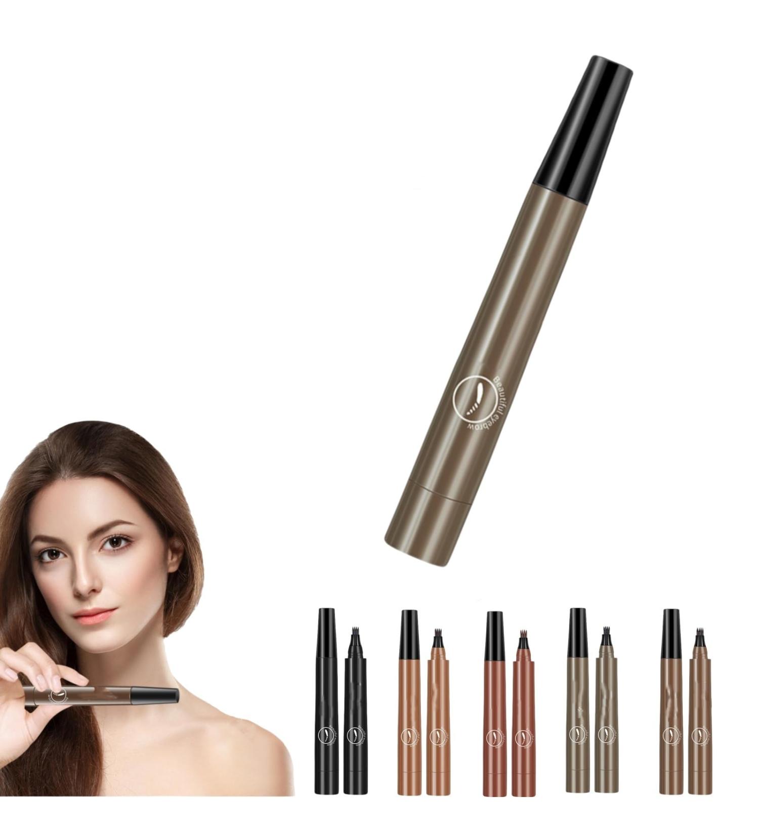 Cohbskj Glowly Secret Eyebrow Pen Unique Quad Eyebrow Pencil Quad Forked Liquid Eyebrow Pencil Long-Lasting Waterproof Microblading Eyebrow Pen (1PCS-C) - Buy Online on GoSupps.com