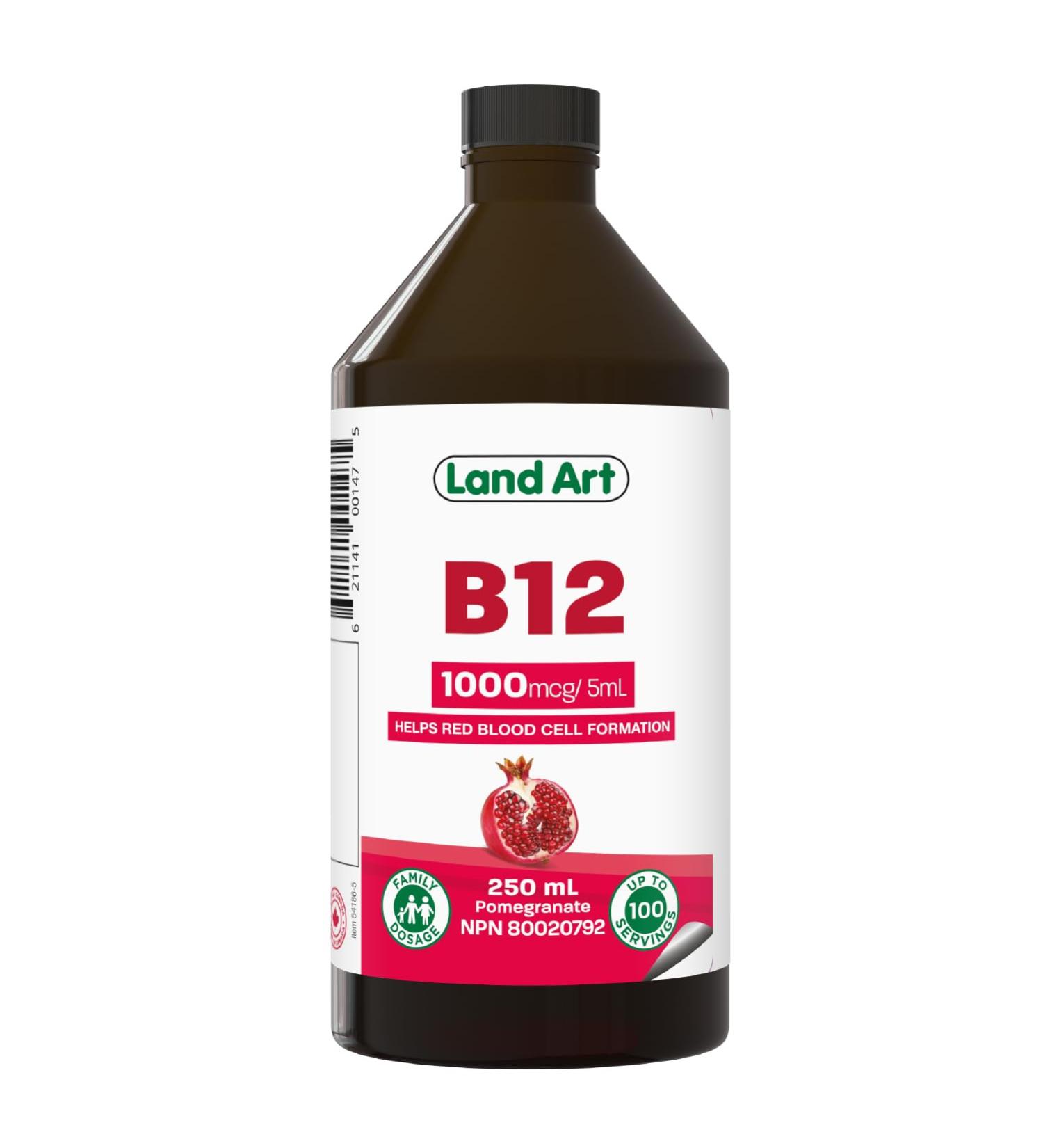 Vitamin B12 Liquid 250ml 50 Doses - Great Taste - 1000mcg - For Kids and Adults - Fast Absorption - Vegan - Non-GMO Gluten Free No Sugar Added - Made in Canada 250 ml (Pack of 1) - Buy Online on GoSupps.com