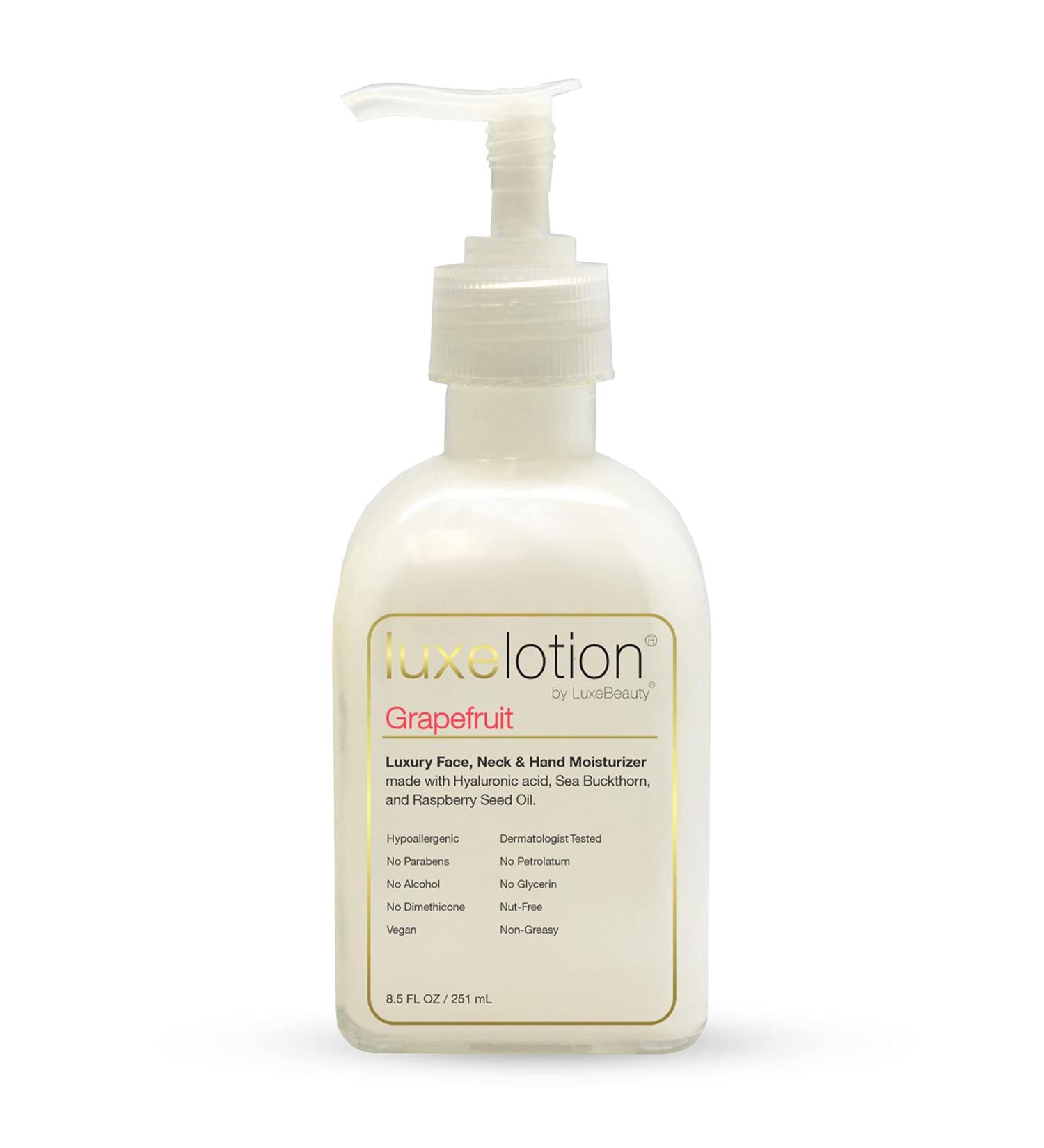 Luxe Beauty Hyaluronic Acid Moisturizer for Face, Neck & Hands - Grapefruit-Scented Silicone-Free Lotion - Organic & Plant-Based Anti-Aging Cream - 8.5 Fl Oz - Buy Online on GoSupps.com