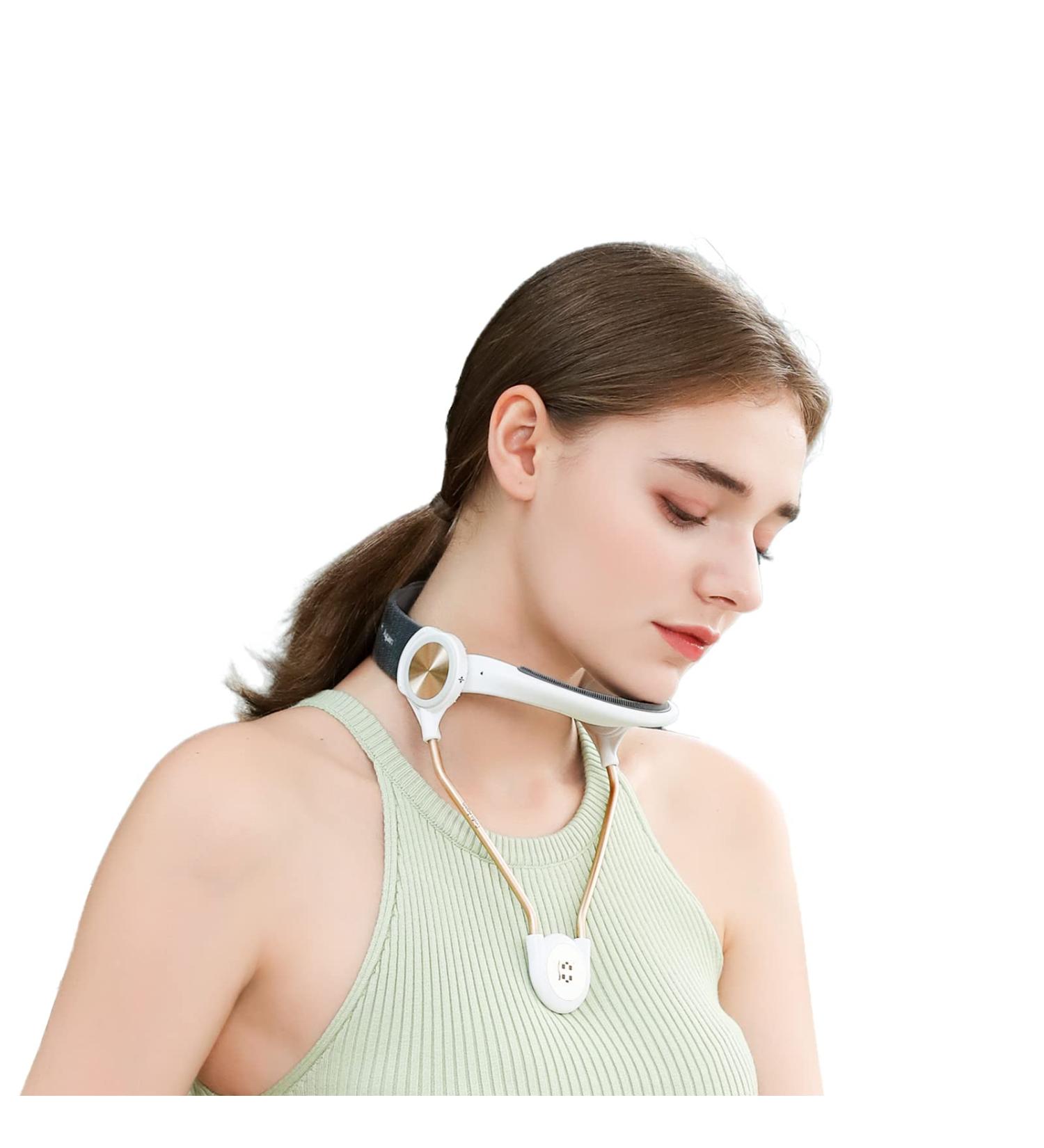 Alphay Adjustable Neck Support Brace | Cervical Collar for Decompression & Posture Correction | Neck Traction Device for Men & Women - White (Size L) - Buy Online on GoSupps.com
