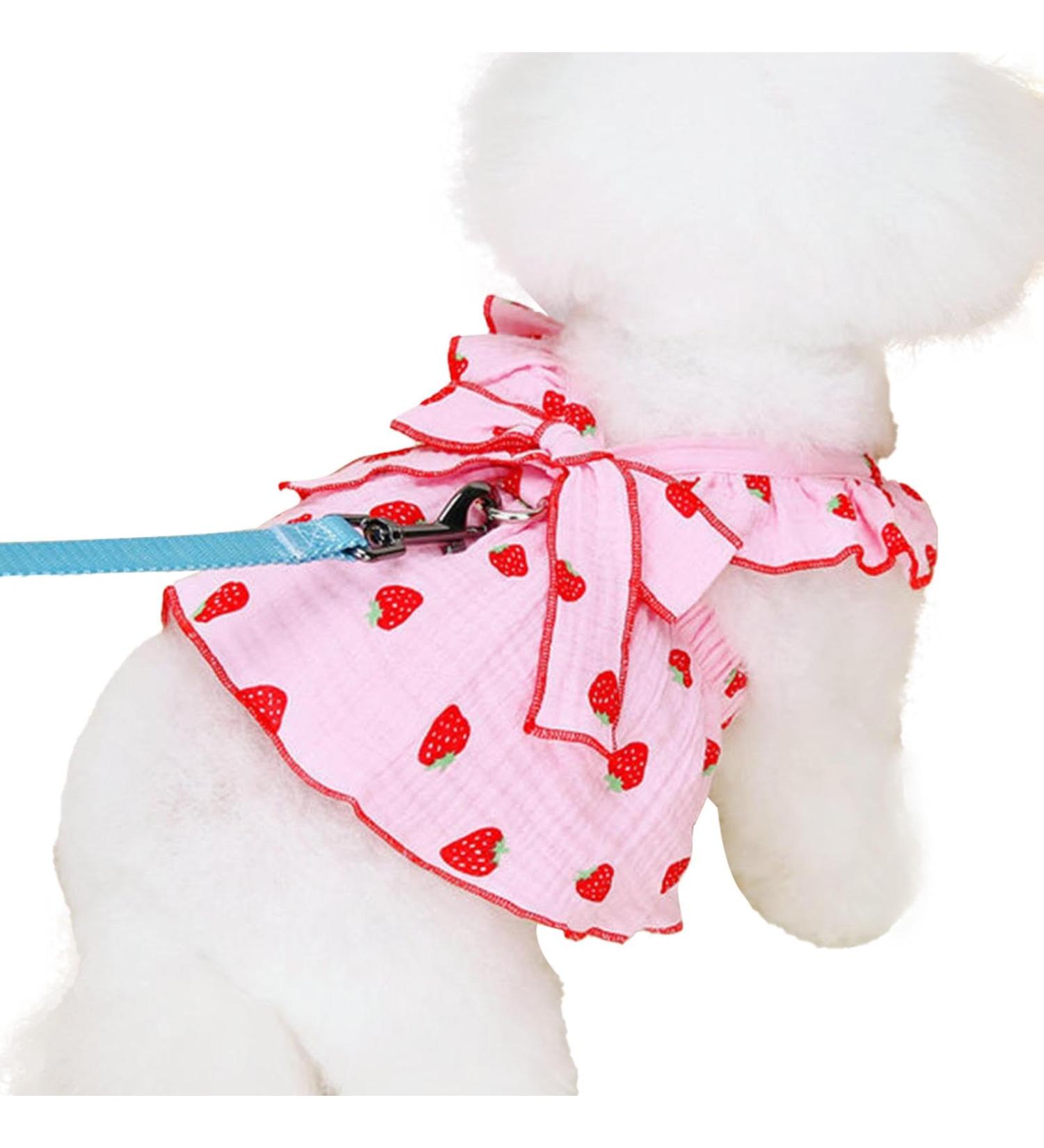 Shenrongtong Small Dog Dress - Cute Cotton Clothing for Small Dogs & Cats | Pink XS Party Outfit - Buy Online on GoSupps.com