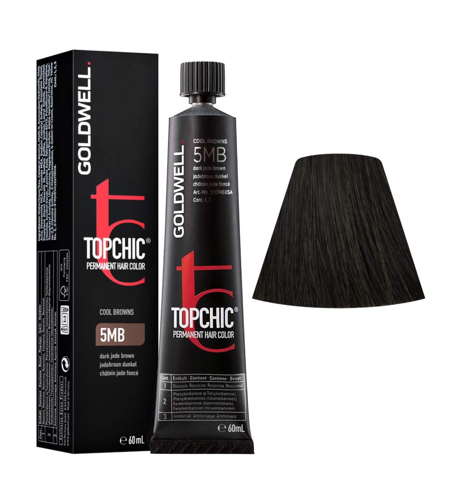 Goldwell Topchic hair color dark jade brown 5MB 1 pack (1 x 60 ml) dark jade brown 60 g (1 pack)