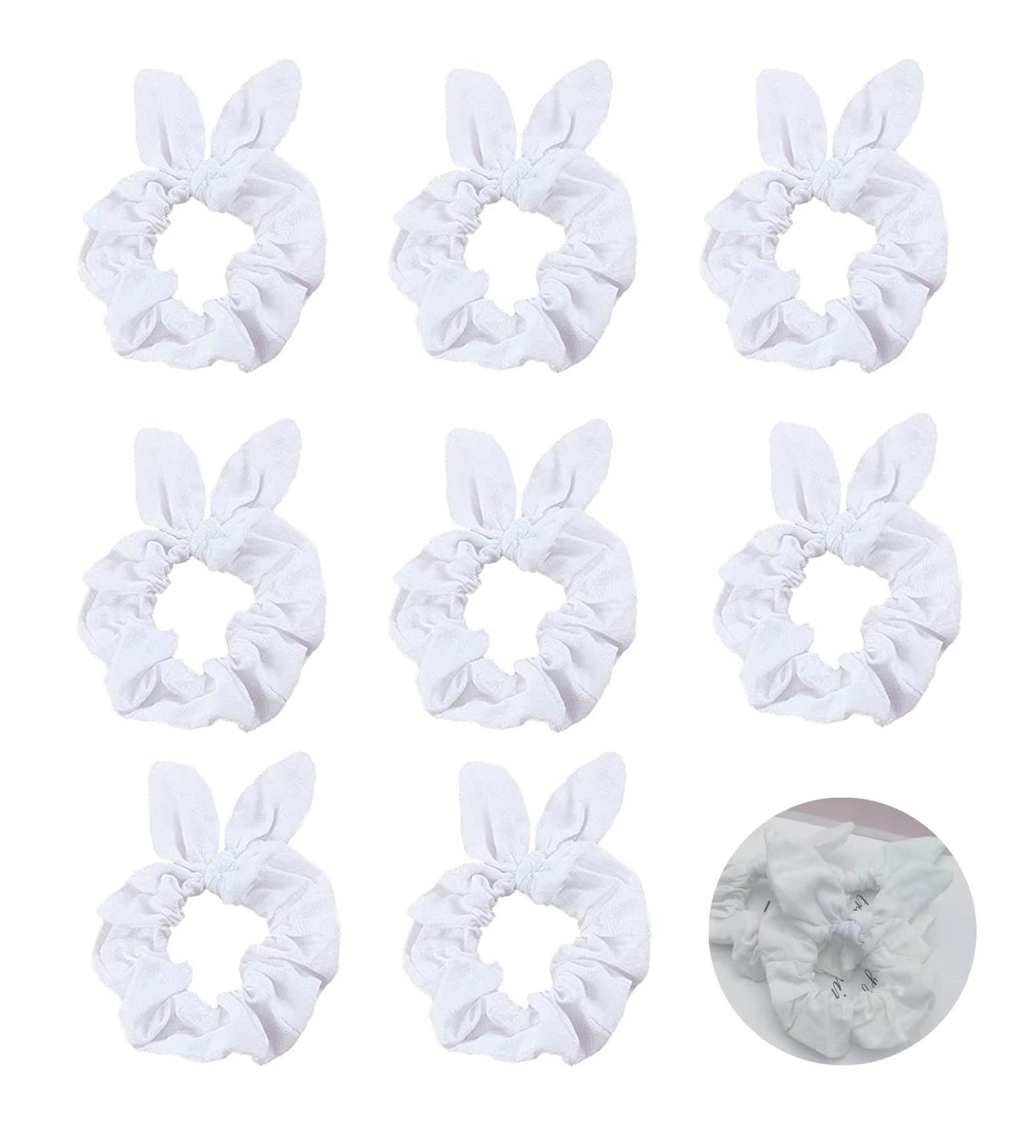 Mrriyai White Hair Tie Scrunch - 8 Elastic Ponytail Holders for Women & Girls | Stylish Hair Accessories - Buy Online on GoSupps.com