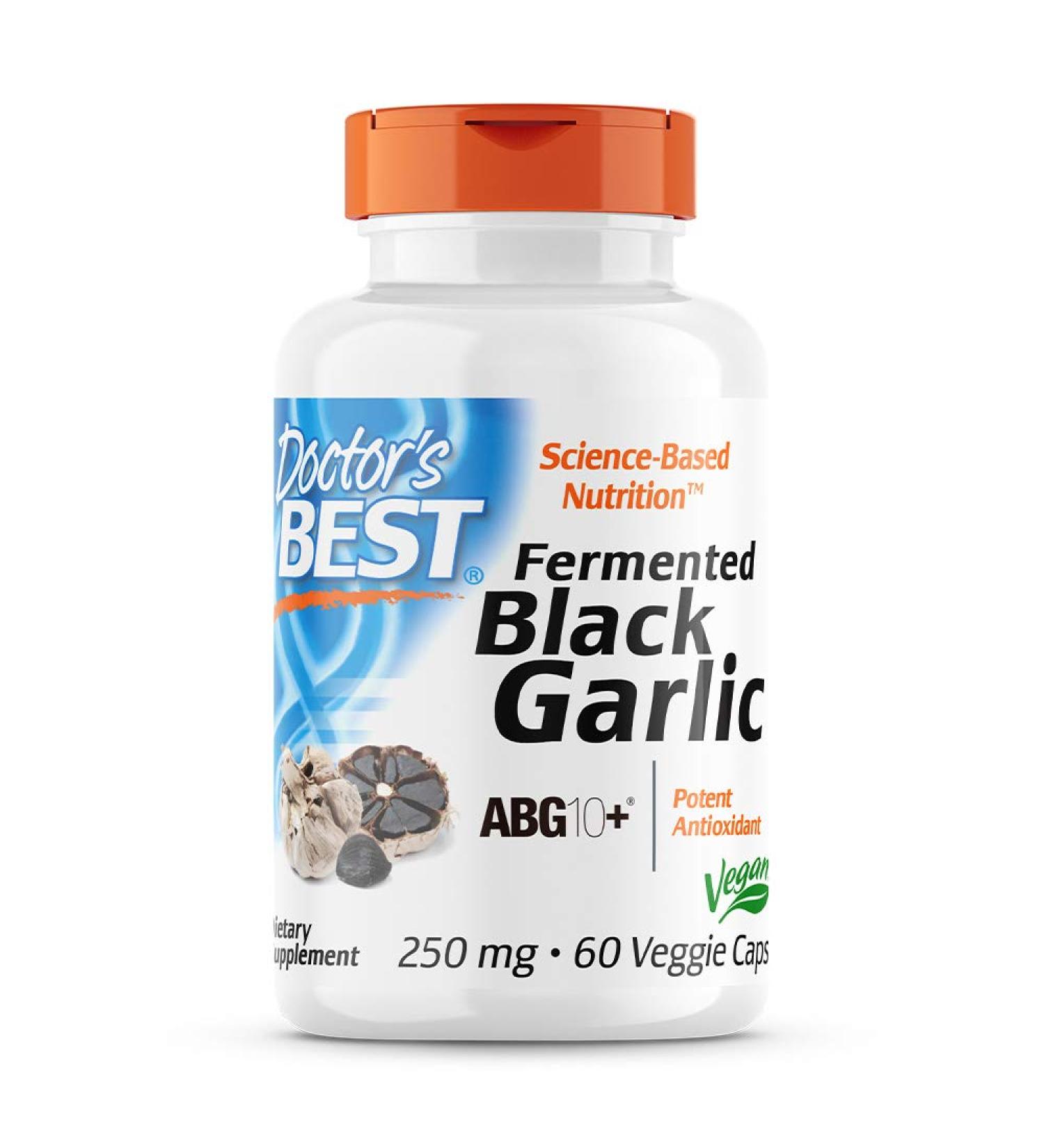 Doctor's Best Black Garlic Extract ABG10+ 250mg - Supports Healthy Blood Pressure & Cholesterol, Boosts Immunity - Potent Antioxidant - 60 Count - Buy Online on GoSupps.com