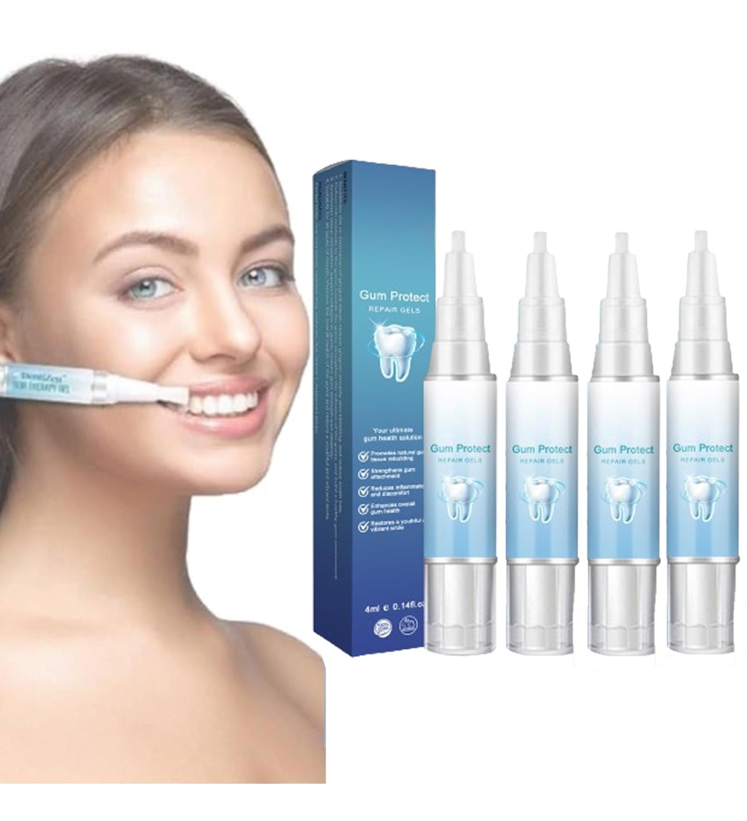 Neslemy Gum Shield Therapy Gel & Teeth Whitening Pen - 4 Pack for Gum Repair & Deep Cleaning - Buy Online on GoSupps.com