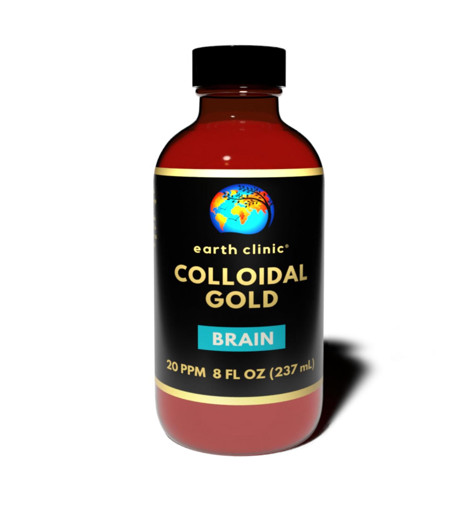 Earth Clinic Colloidal Gold 20 ppm - 8 oz Natural Brain Support & Cognitive Function Aid | International Shipping Available - Buy Online on GoSupps.com