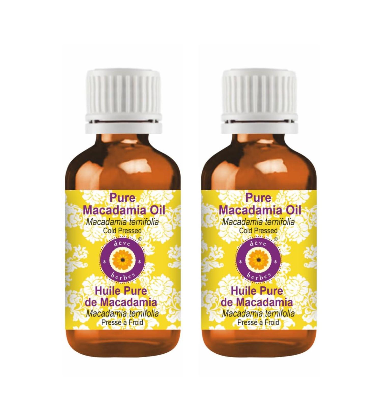 d ve herbes Pure Macadamia Oil (Macadamia ternifolia) Cold Pressed (Pack of Two) 100ml X 2 (6.76 oz) - Buy Online on GoSupps.com