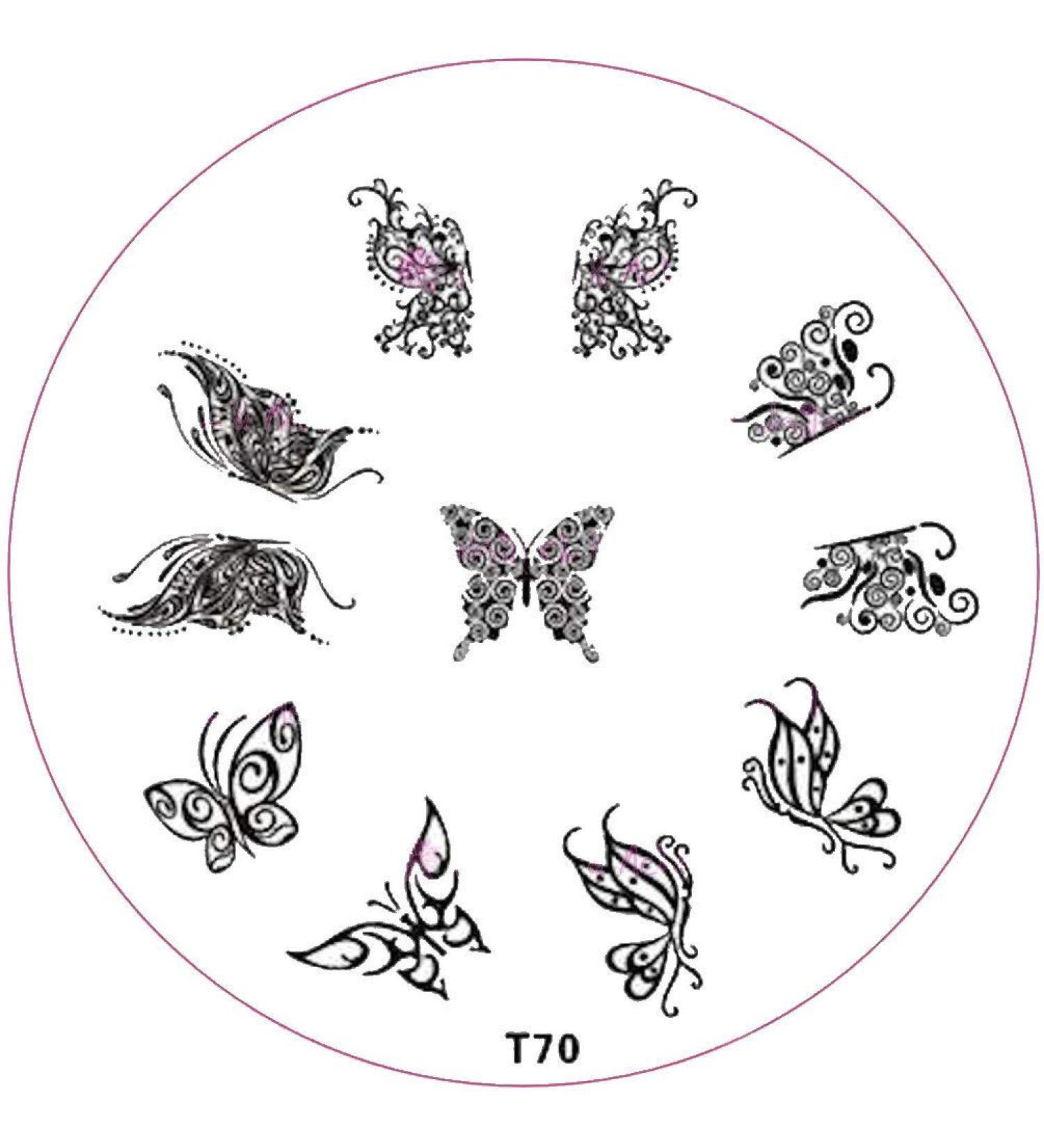 ++SPECIAL ITEM++ Stamping stencil T-Series: T70 Butterflies Butterfly wings