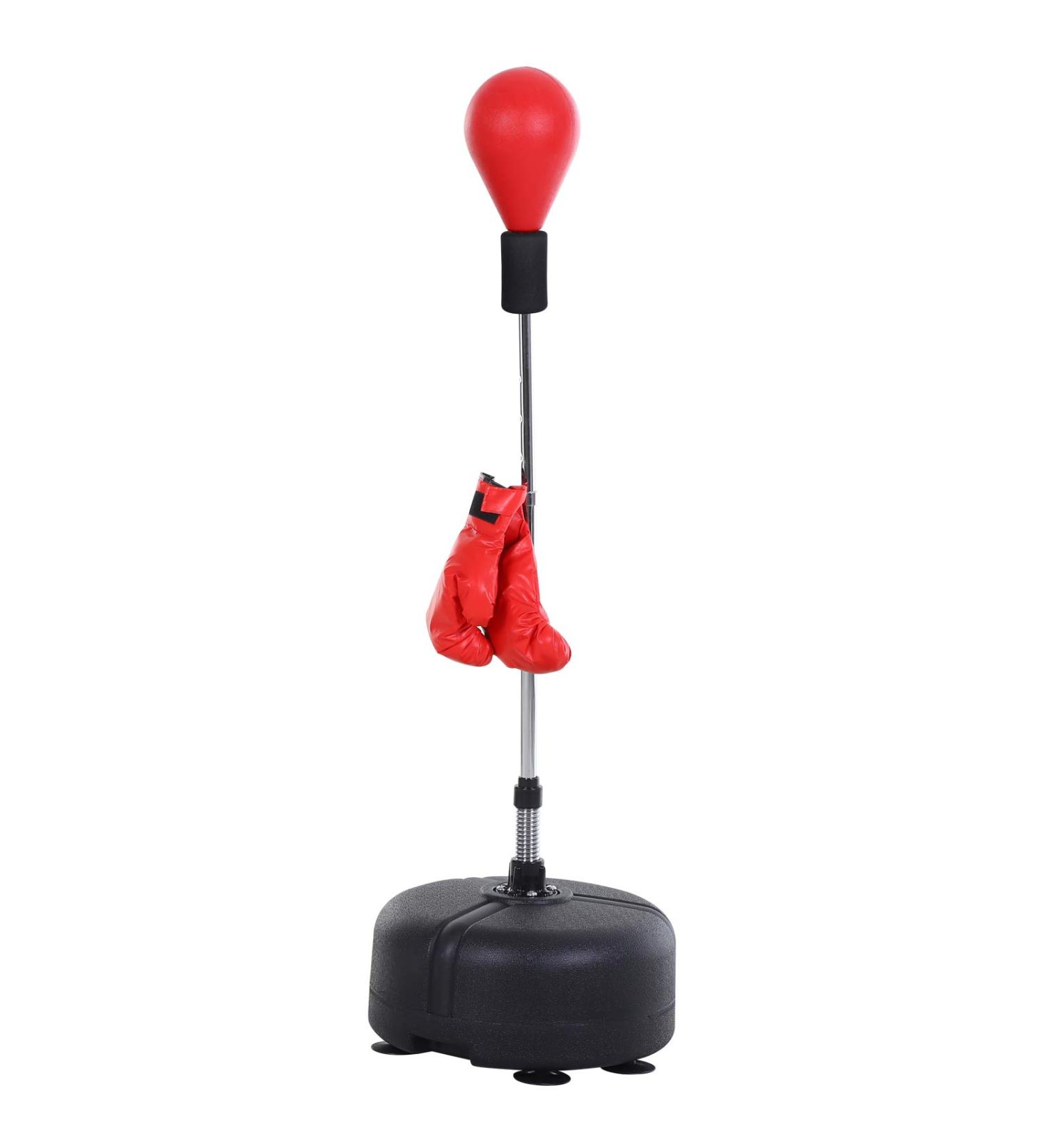 Soozier Free Standing Punching Bag w/Adjustable Height Boxing Ball Set - Red | Includes Boxing Gloves for Training, Fitness & Stress Relief - Buy Online on GoSupps.com