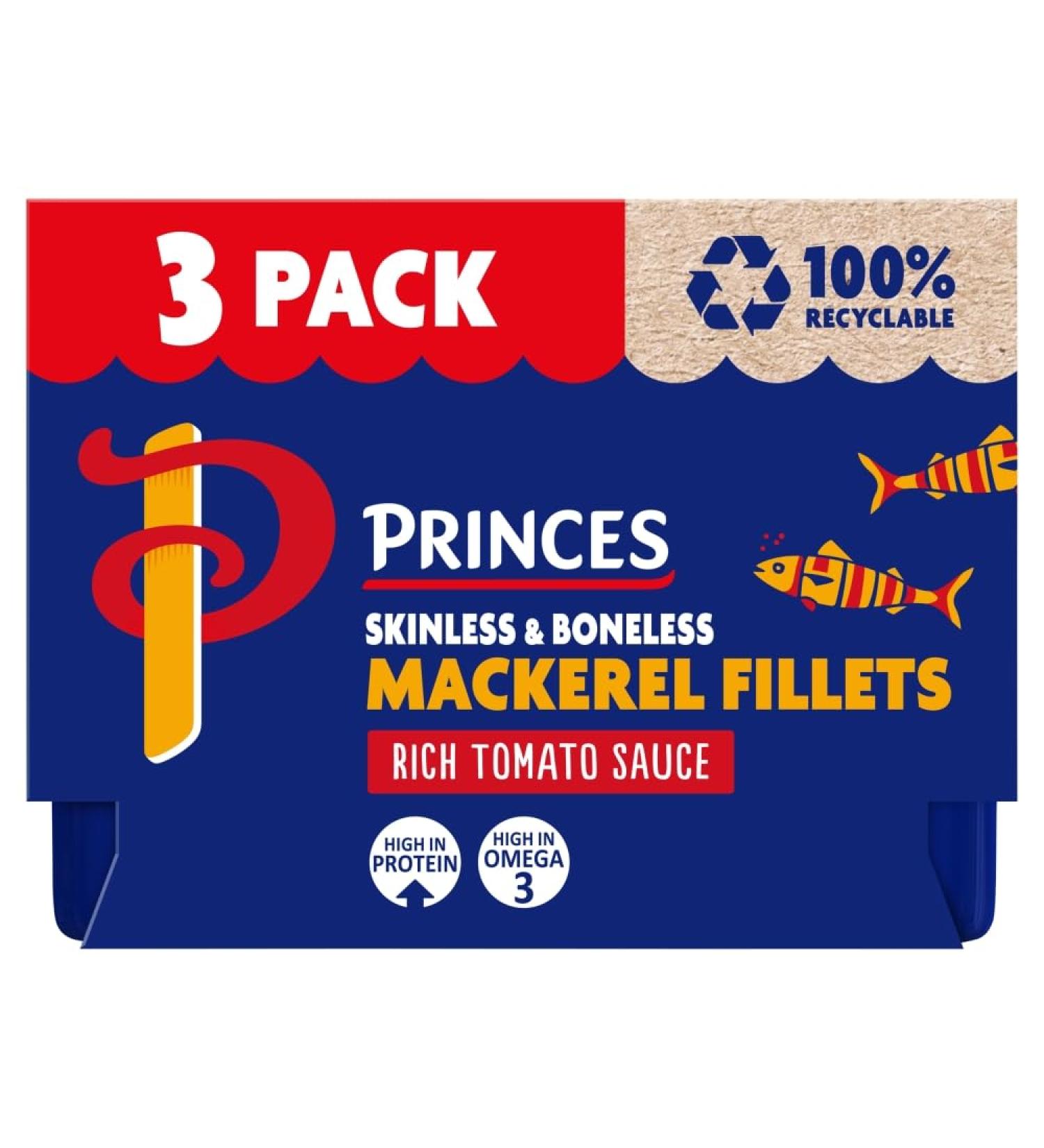 Princes Mackerel Fillets with Tomato Sauce 3 X 125g