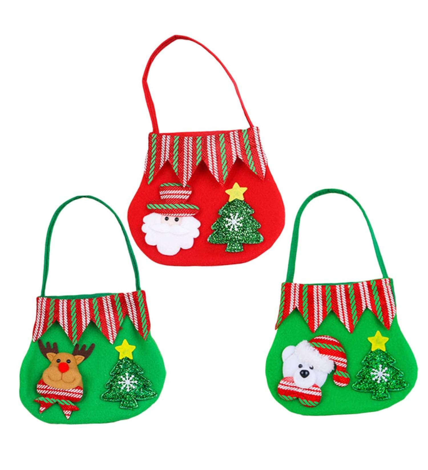 KOMBIUDA Santa Pants Treat Bags 3pcs Christmas Bag Candy Bags Goodie Bag Christmas Candy Bag Cloth Bags Holiday Bag - Buy Online on GoSupps.com