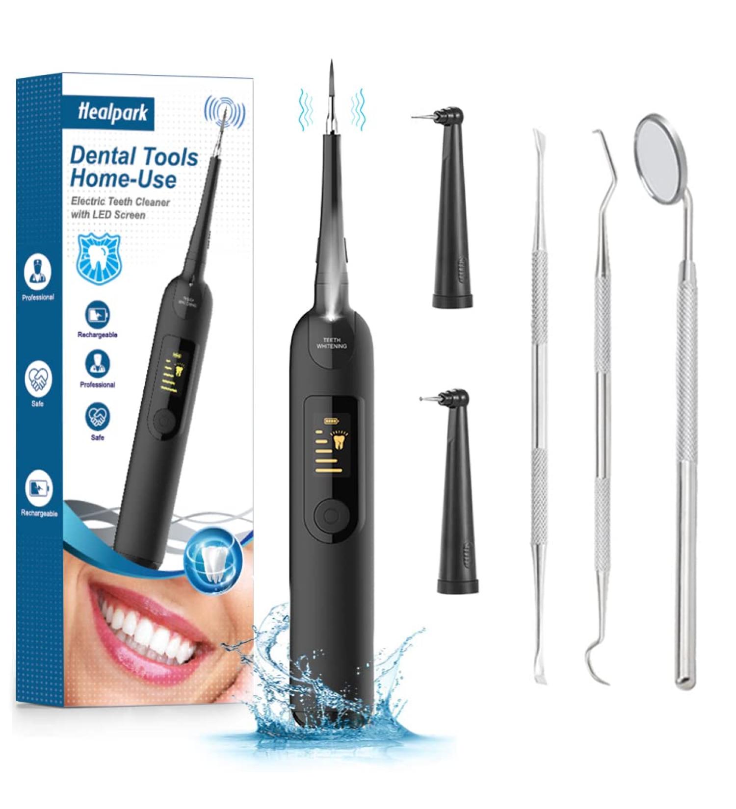 Electric Dental Calculus Remover - Portable Sonic Tartar Stain Plaque Cleaner for Teeth - Teeth Cleaning Kit - Buy Online on GoSupps.com
