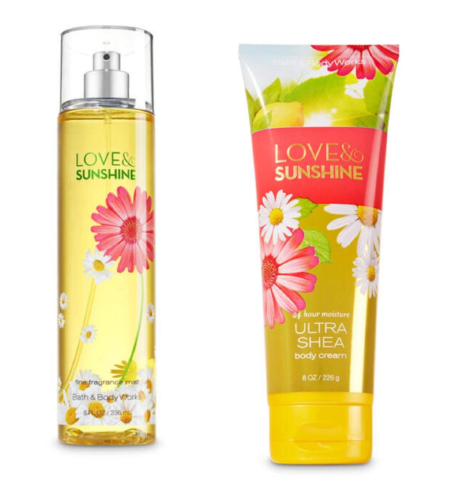 Bath & Body Works - Signature Collection Love & Sunshine - Gift Set- Fine Fragrance Mist 8 Fl Oz & Ultra Shea Body Cream