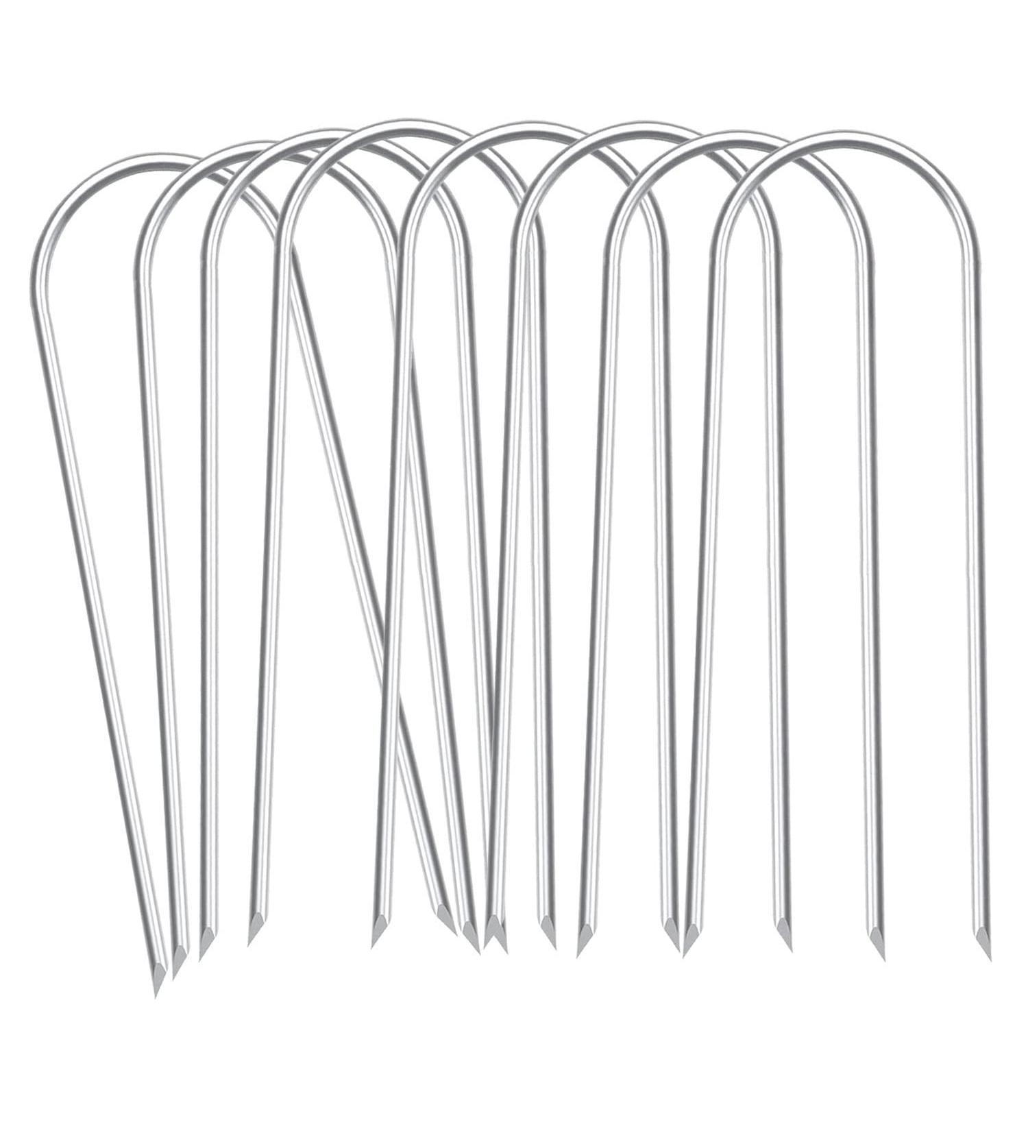 Galvanized Steel U-Shaped Trampoline Stakes Anchors - 11.8 inch High Wind Ground Anchor for Soccer Tents & Garden Decorations - Buy Online on GoSupps.com