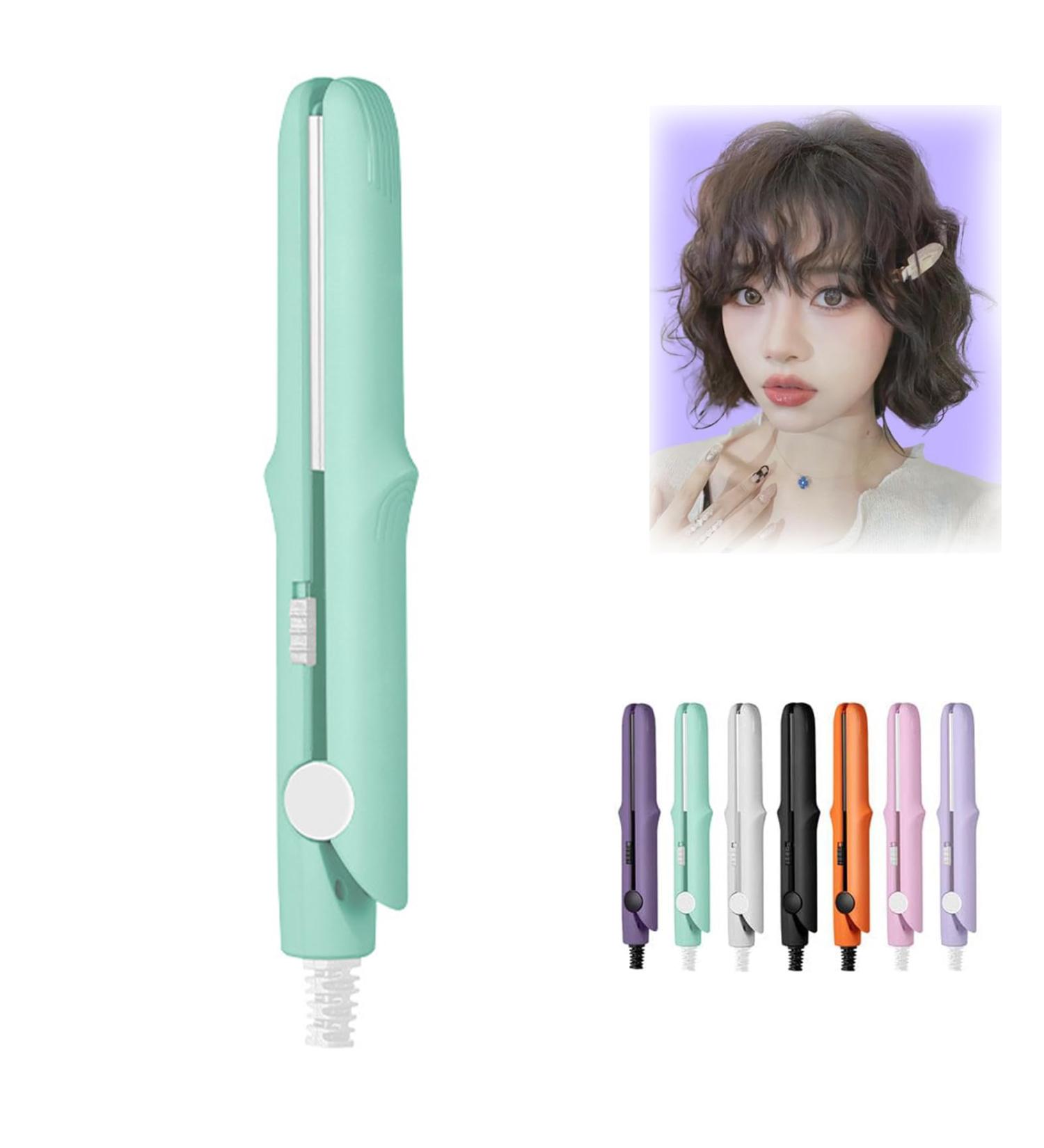 2-in-1 Mini Curling Wand & Flat Iron Hair Straightener Mini Dual Purpose Curling Iron Mini Curling Iron for Short Hair Portable Travel Curling Wand & Straightening Iron (E) - Buy Online on GoSupps.com