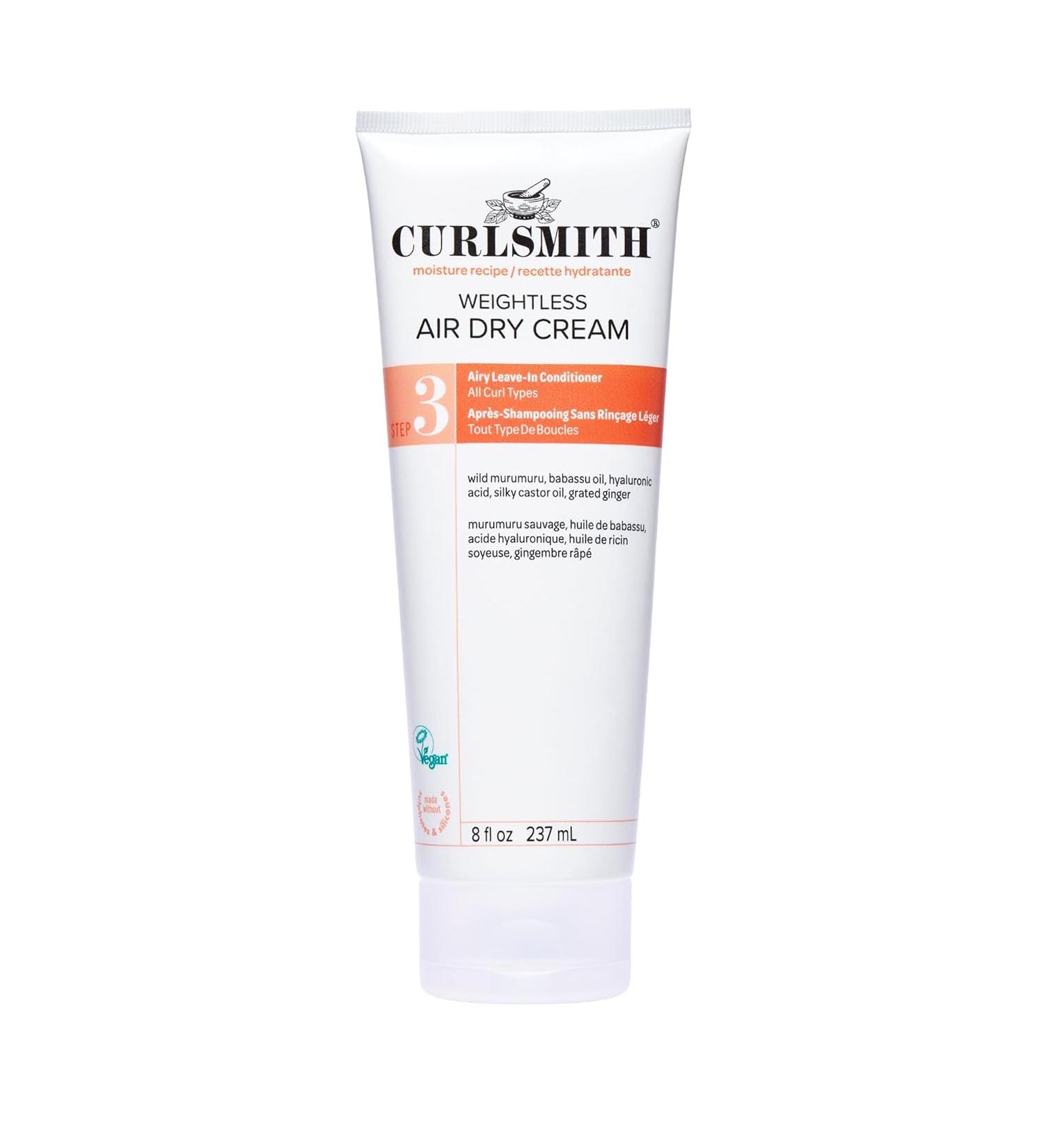 CURLSMITH Weightless Air Dry Cream - Vegan Leave-In Conditioner - Smooths Hair - 8 fl oz - Buy Online on GoSupps.com
