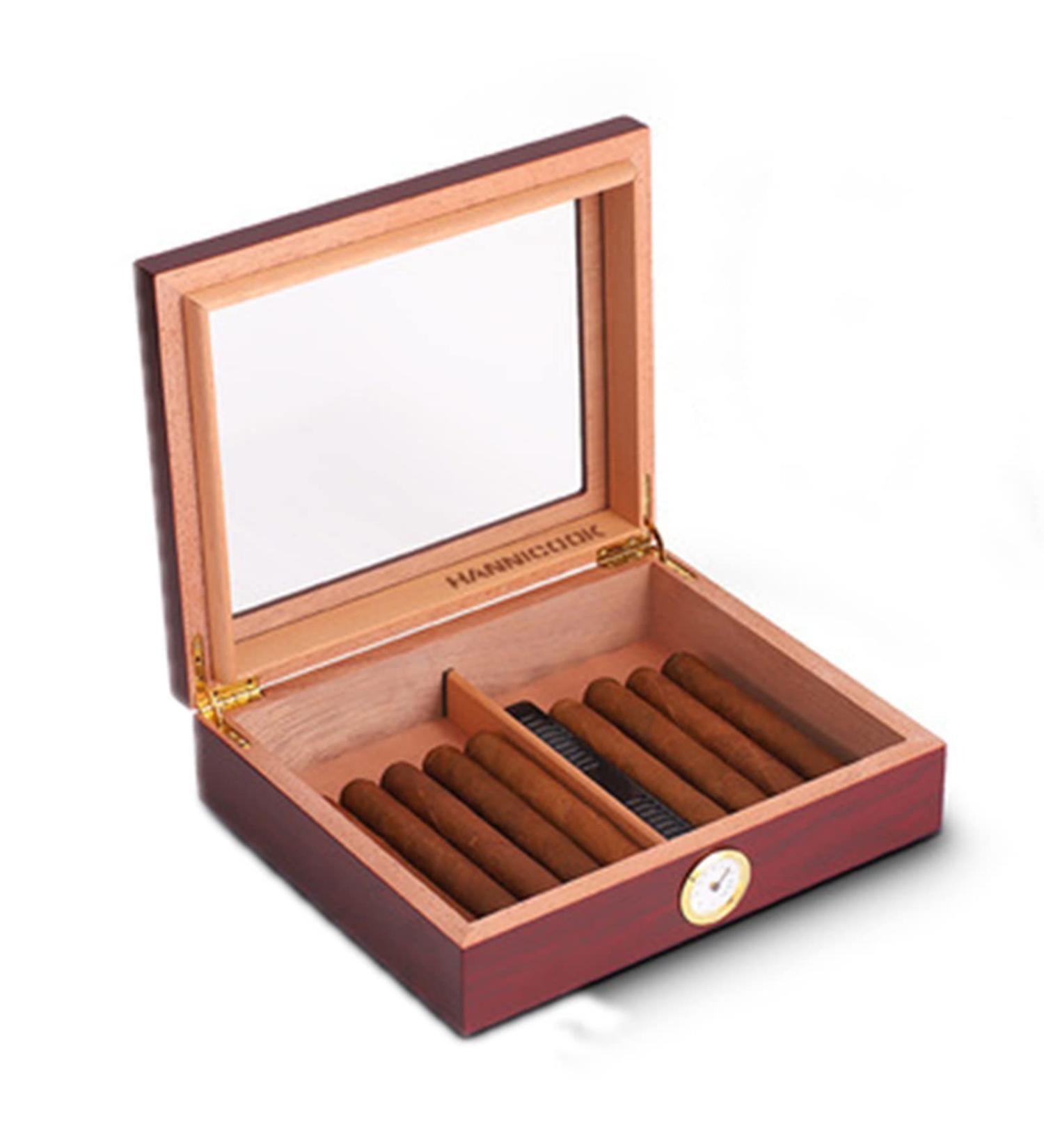Cigar Storage Box Cubes Cigar Humidor Humidifier Portable Humidor Humidifier with Men's Gift Cigar Storage Box Convenient Storage Cigar Box Red 25.9*22.1*6.6Cm - Buy Online on GoSupps.com
