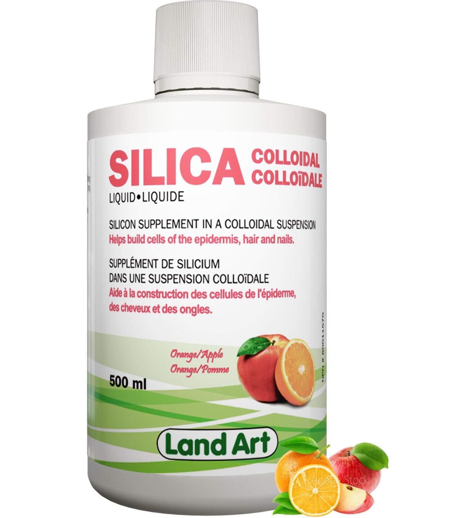 Liquid Silica Supplement - 500ml - For Skin Hair and Nails - Great Taste - Fast Absorption - Vegan - Non-GMO Gluten Free Sugar Free 33 Doses - Made in Canada - Buy Online on GoSupps.com