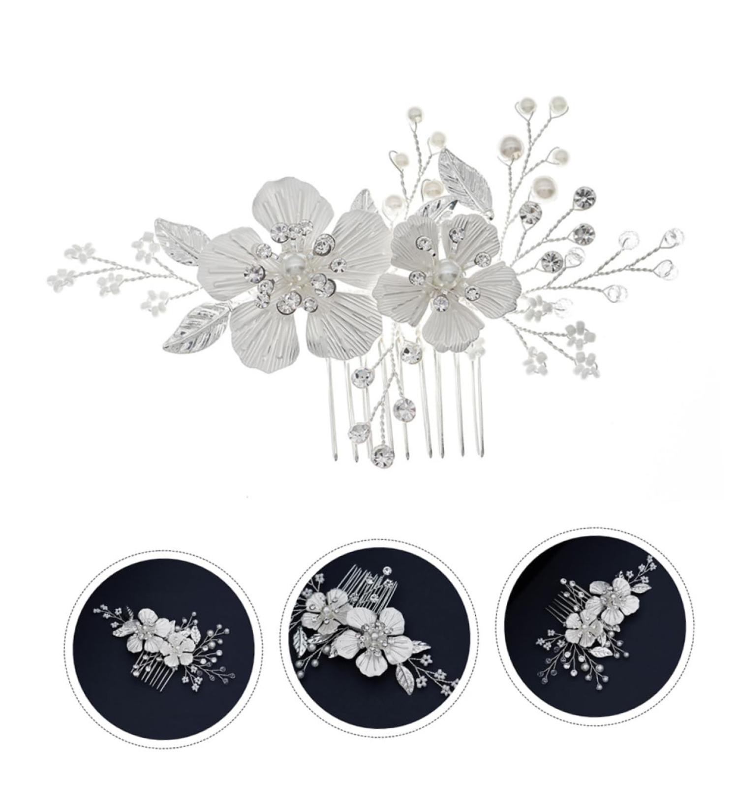 Didiseaon 1pc Comb Bridal Hairband Crystal Hair Decor Bridal Hair Clip Pearl Hair Barrettes Rhinestone Barrettes Beautiful Hairband Wedding Hair Clip Bride Decorate Manual Alloy - Buy Online on GoSupps.com