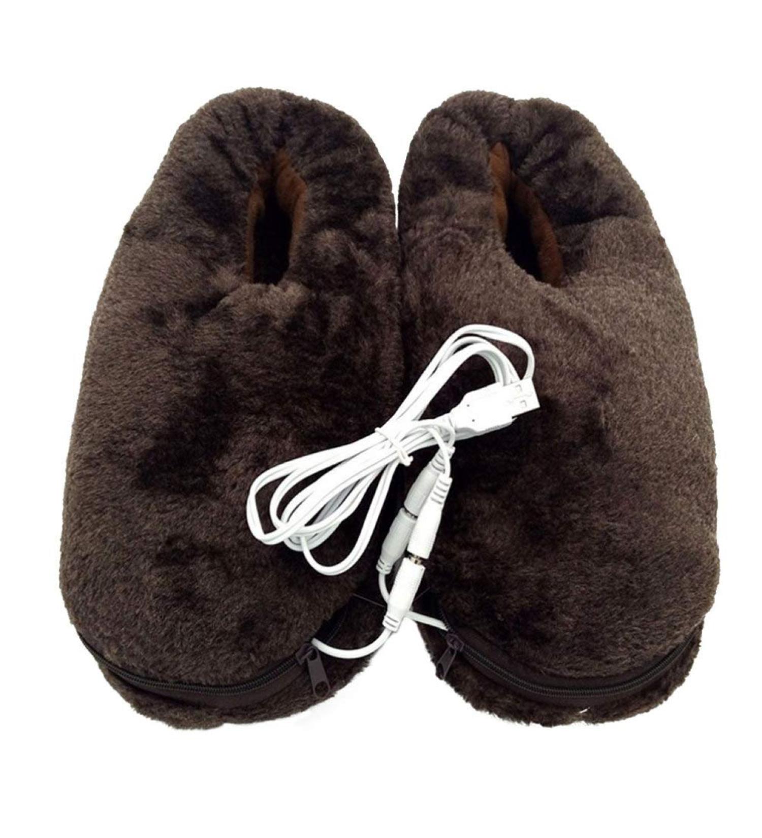 Hemoton USB Heated Foot Warmer Slippers - Electric Heating Shoes for Winter - Women Men Plush Feet Warmer - Buy Online on GoSupps.com