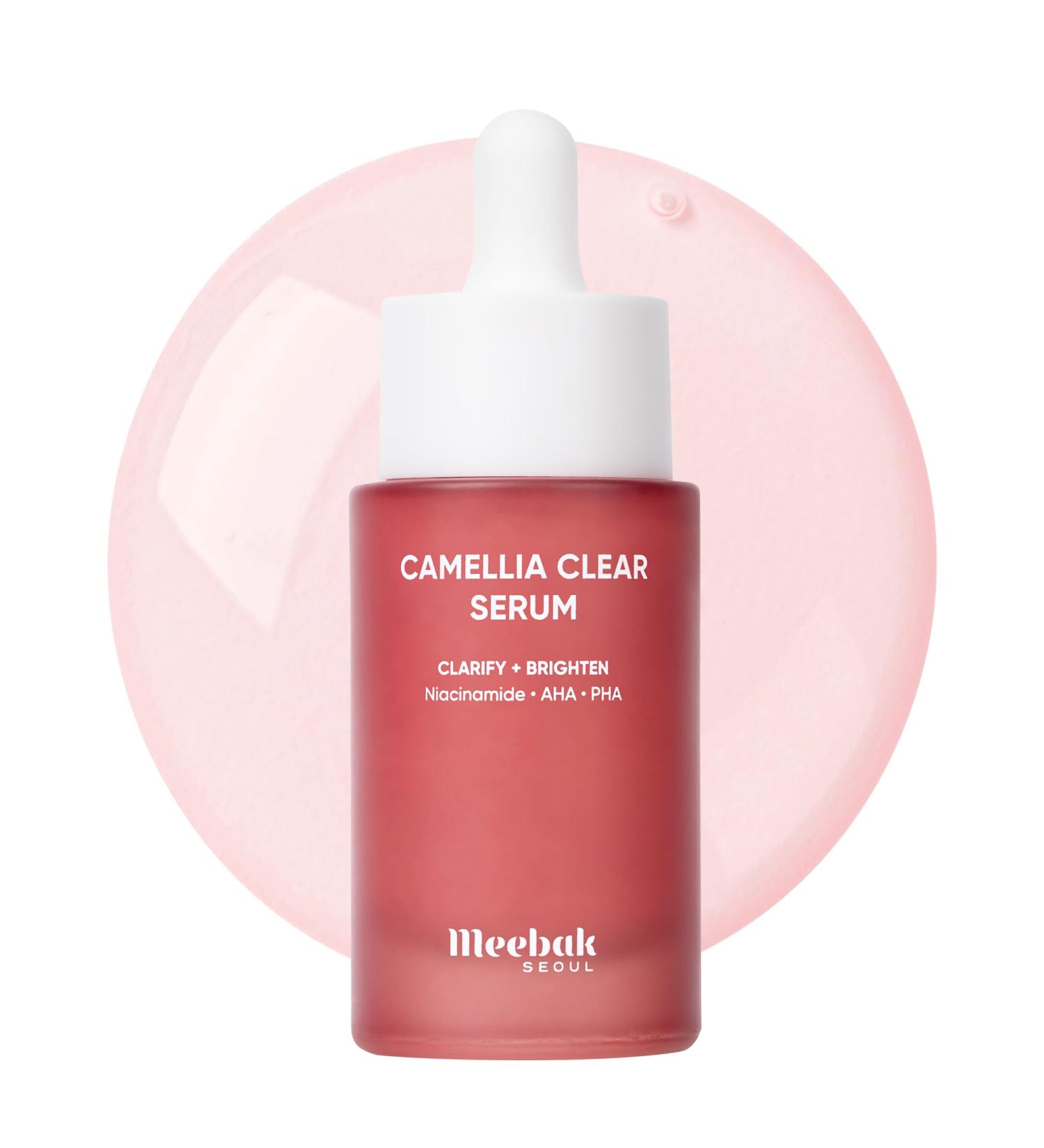 Meebak Camellia Clear Serum Gentle Exfoliating Serum for Uneven Tone & Texture Refines Look of Pores & Boosts Radiance with AHA PHA + Niacinamide Korean Skincare - Buy Online on GoSupps.com