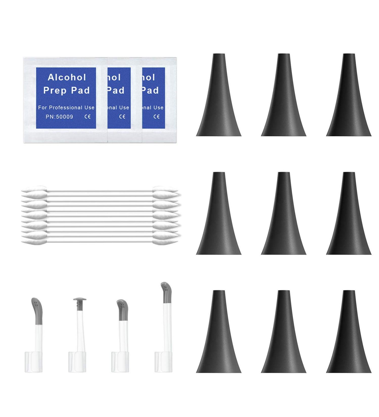 Teslong Disposable Ear Camera Covers & Accessories for NTE100i Ear Scope - 9 Speculums, 4 Ear Picks, 1 Pack Q-Tips - 0.16 inch Dia - Buy Online on GoSupps.com