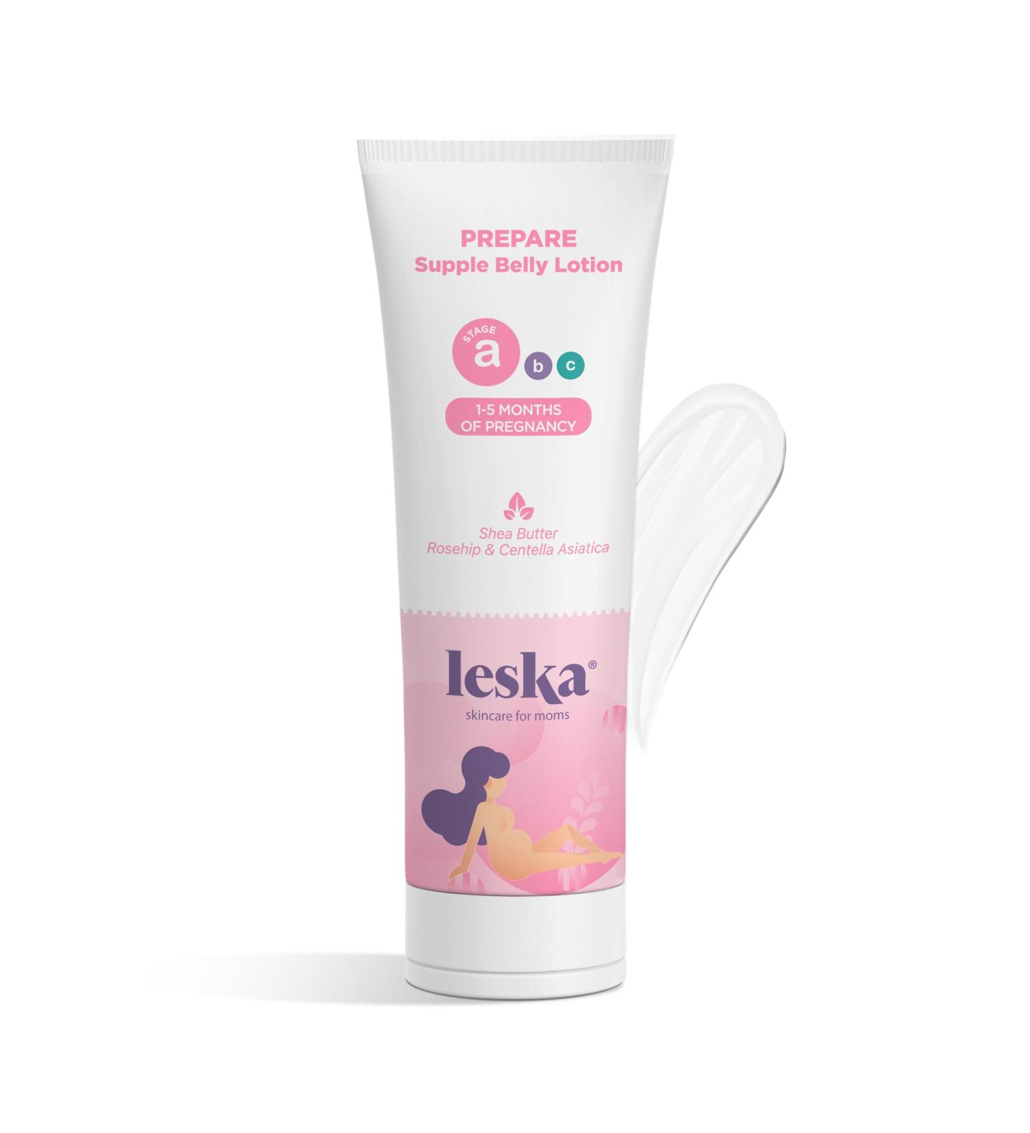 LESKA Maternity Hydrating Lotion | STAGE A: PREPARE Supple Belly Lotion (Pregnancy Months 1-5) | Part of a Complete 3-Stage Pregnancy Skincare System | New Mom Gifts (4oz) Supple Belly Lotion (1-Pack) - Buy Online on GoSupps.com