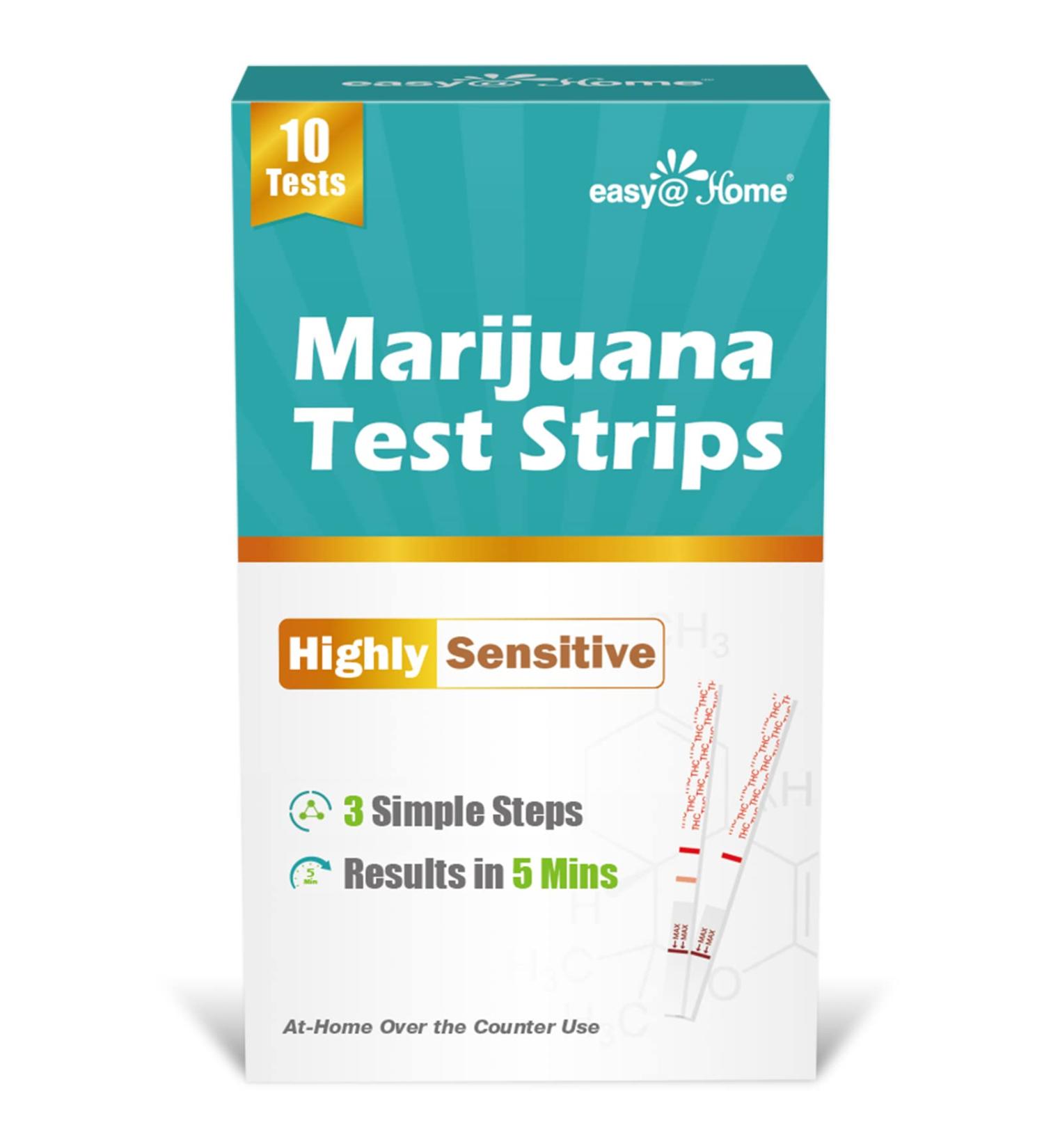 EasyHome THC Test Strips Urine Test Kit - 10 Pack, Cutoff Level 50ng/mL - Buy Online on GoSupps.com